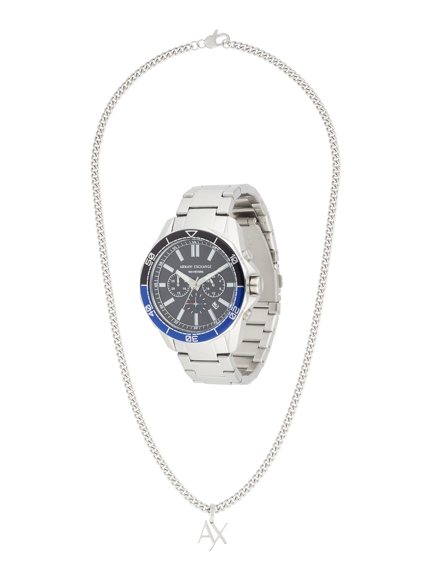 ARMANI EXCHANGE Analógové hodinky  čierna / strieborná