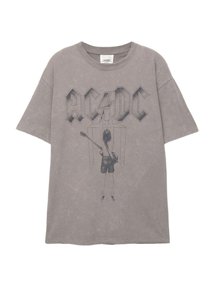 Pull&Bear T-Shirt 'ACDC' Herren Größe M grau / schwarz