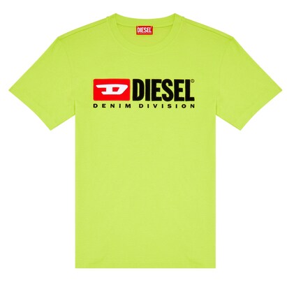 Diesel Shirt ‘T-DIEGOR-DIV’ Neongroen / Bloedrood / Zwart / Wit