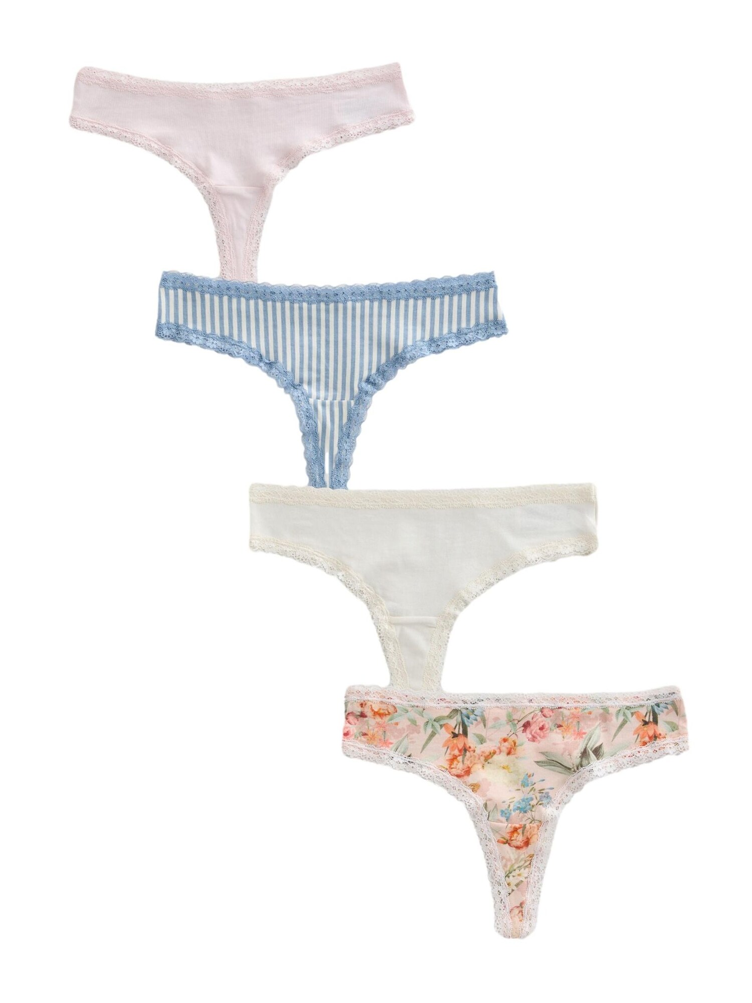 Next Tanga bej / azuriu / roz pastel / alb