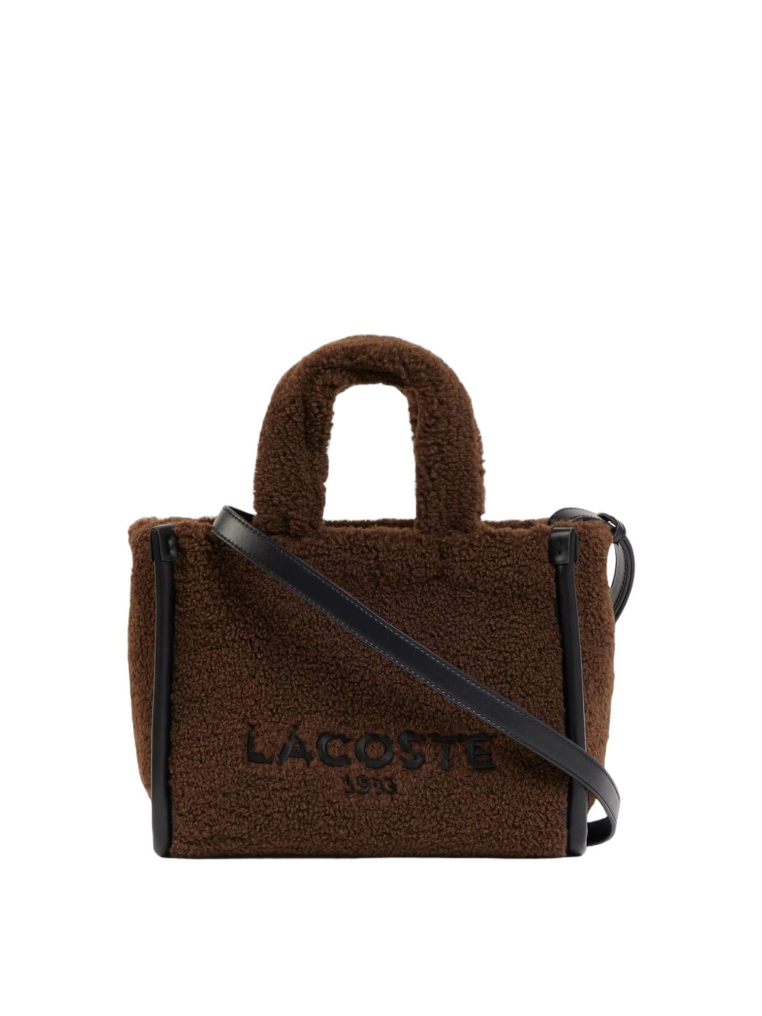 LACOSTE Bolso de hombro 'Lacoste Petit sac cabas Heritage Noir/Marron'  marrón