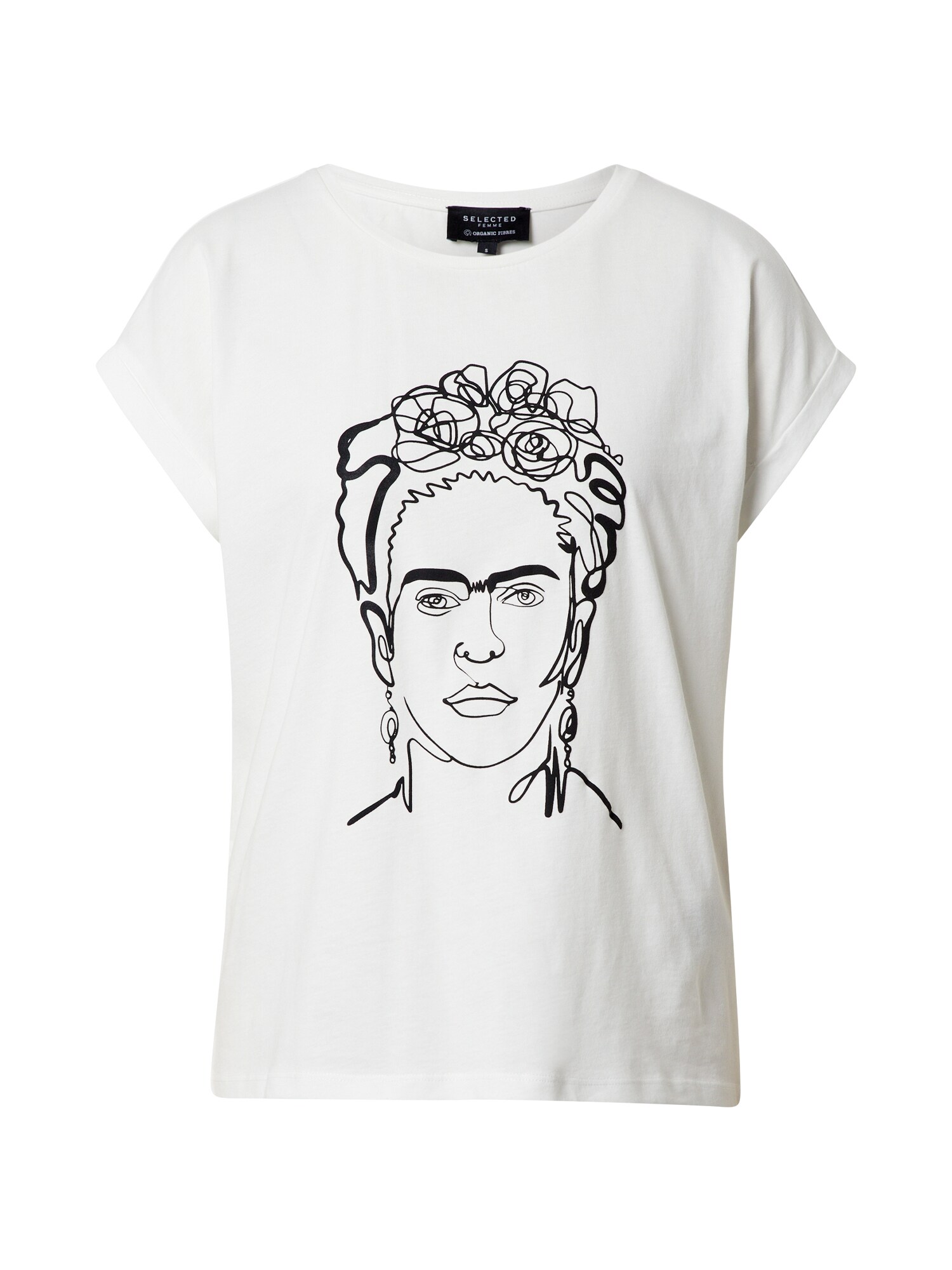 SELECTED FEMME Marškinėliai 'Frida'  juoda / balta