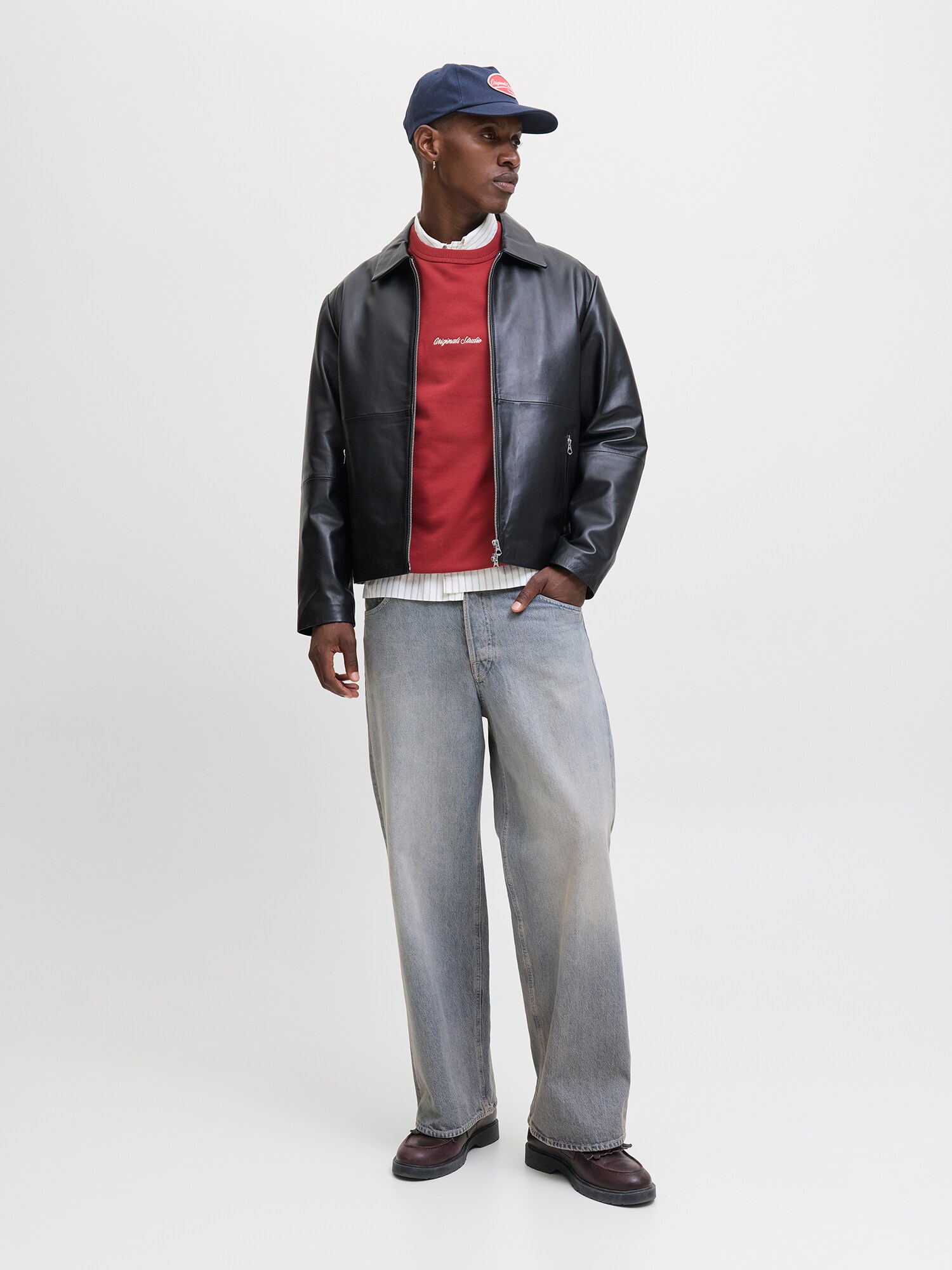 JACK & JONES Mikina 'JORNorrebro' brusnicová / biela (obrázok 4)