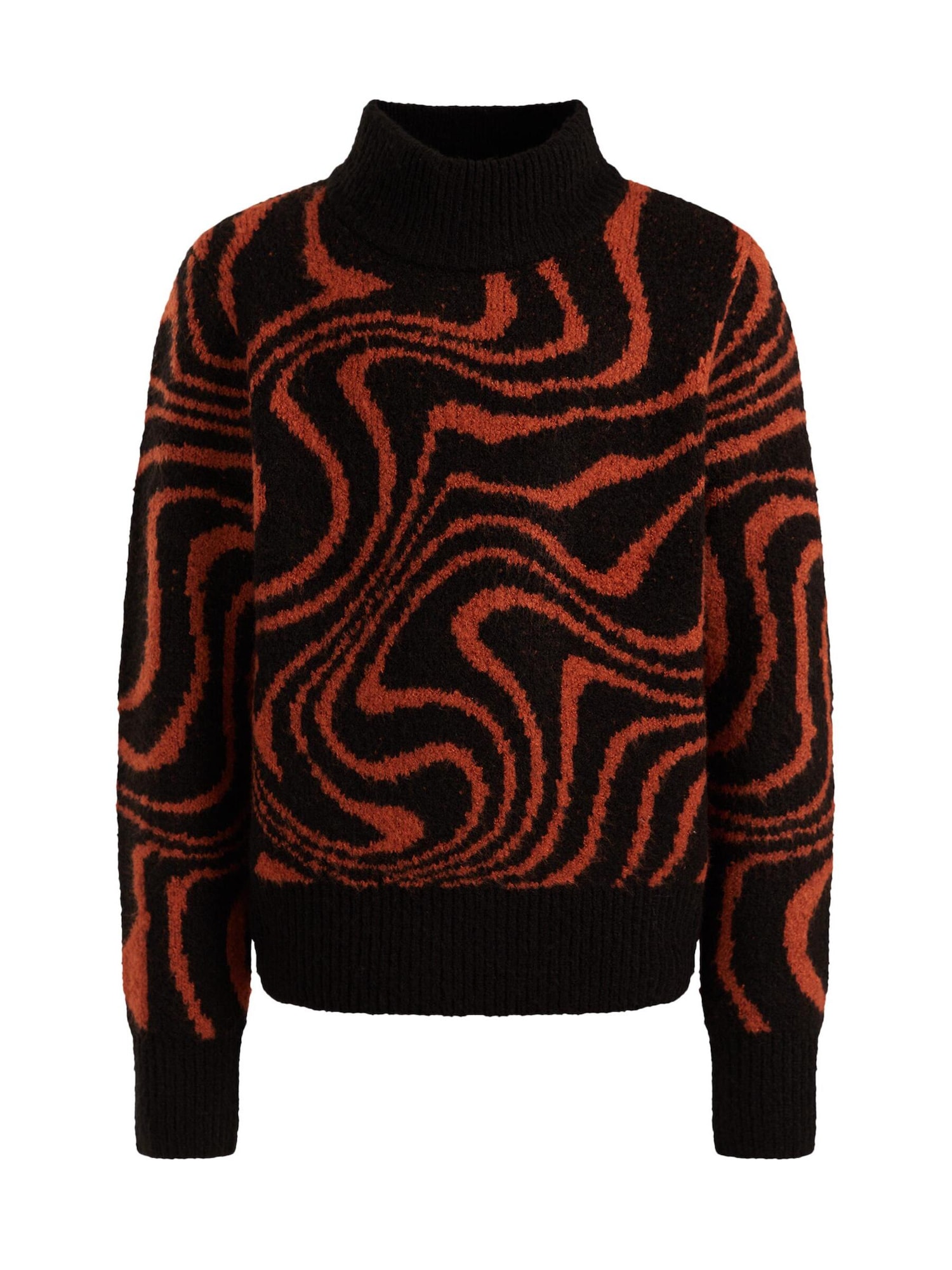 WE Fashion Пуловер  оранжево / черно