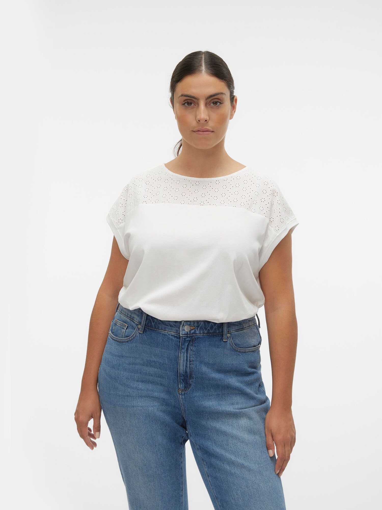 Vero Moda Curve Tričko 'VMCKAYA' biela (obrázok 5)