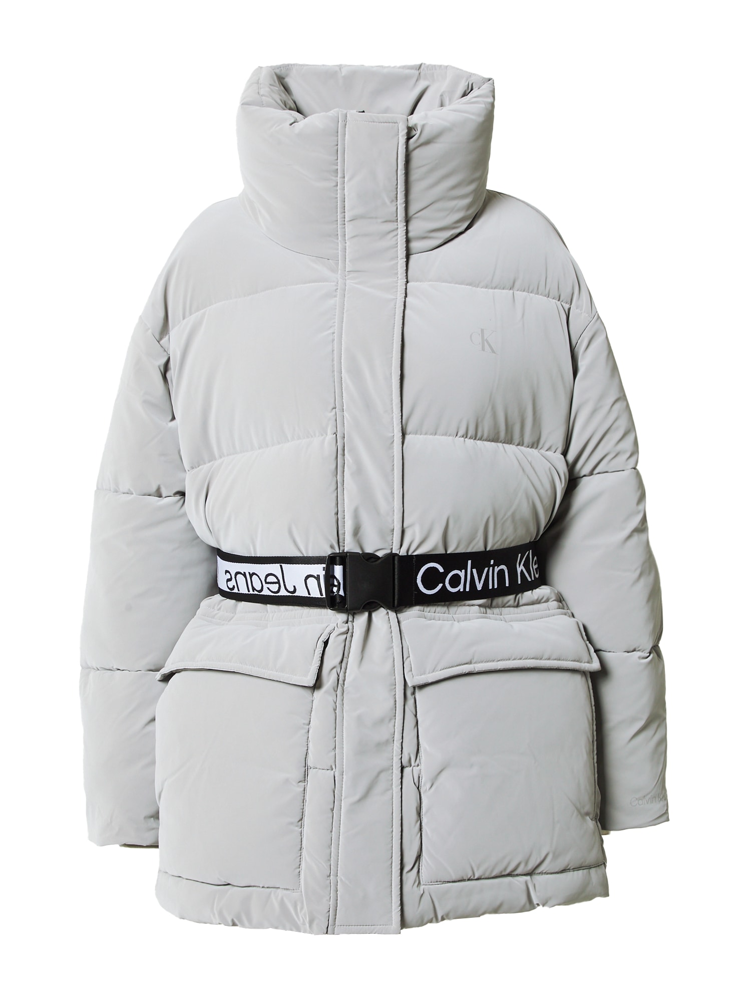 Calvin Klein Jeans Zimska jakna  svetlo siva / črna / bela