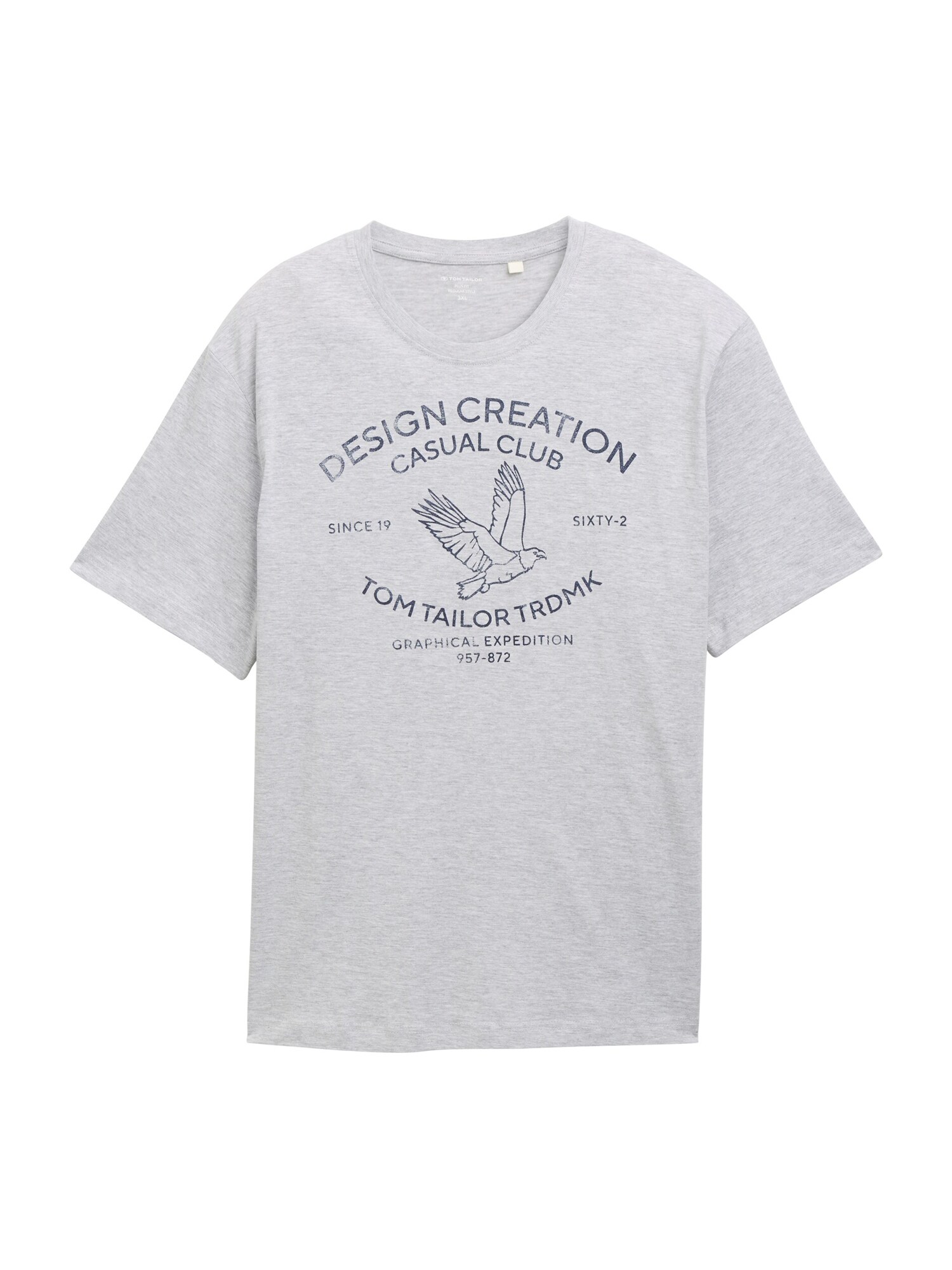 TOM TAILOR Men + Tricou  albastru închis / gri deschis