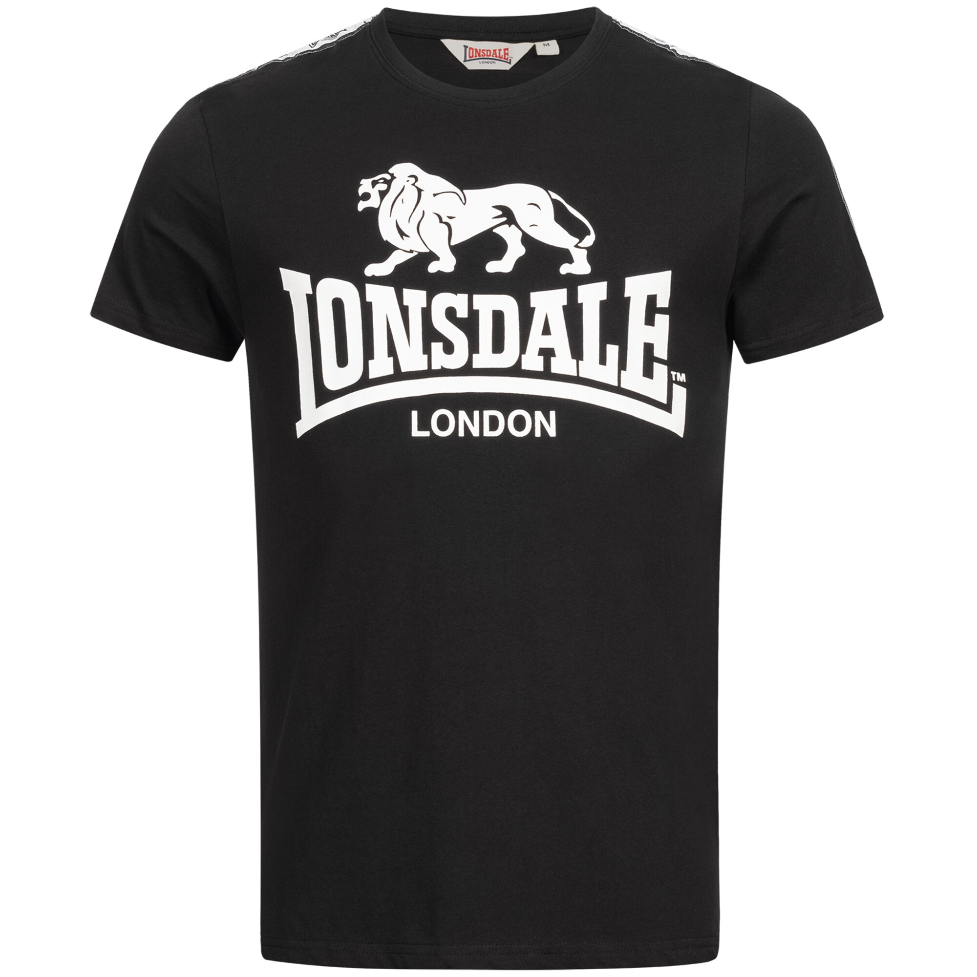 LONSDALE Tricou SHEVIOCK  negru / alb