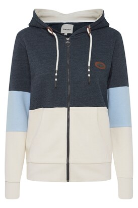 Oxmo Sweatvest ‘Kate’ Ecru / Blauw / Antraciet