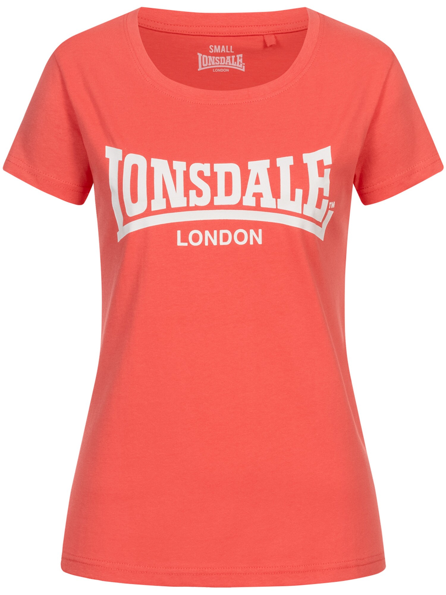 LONSDALE Póló 'Cartmel'  korál / fehér akciós termékkép 1