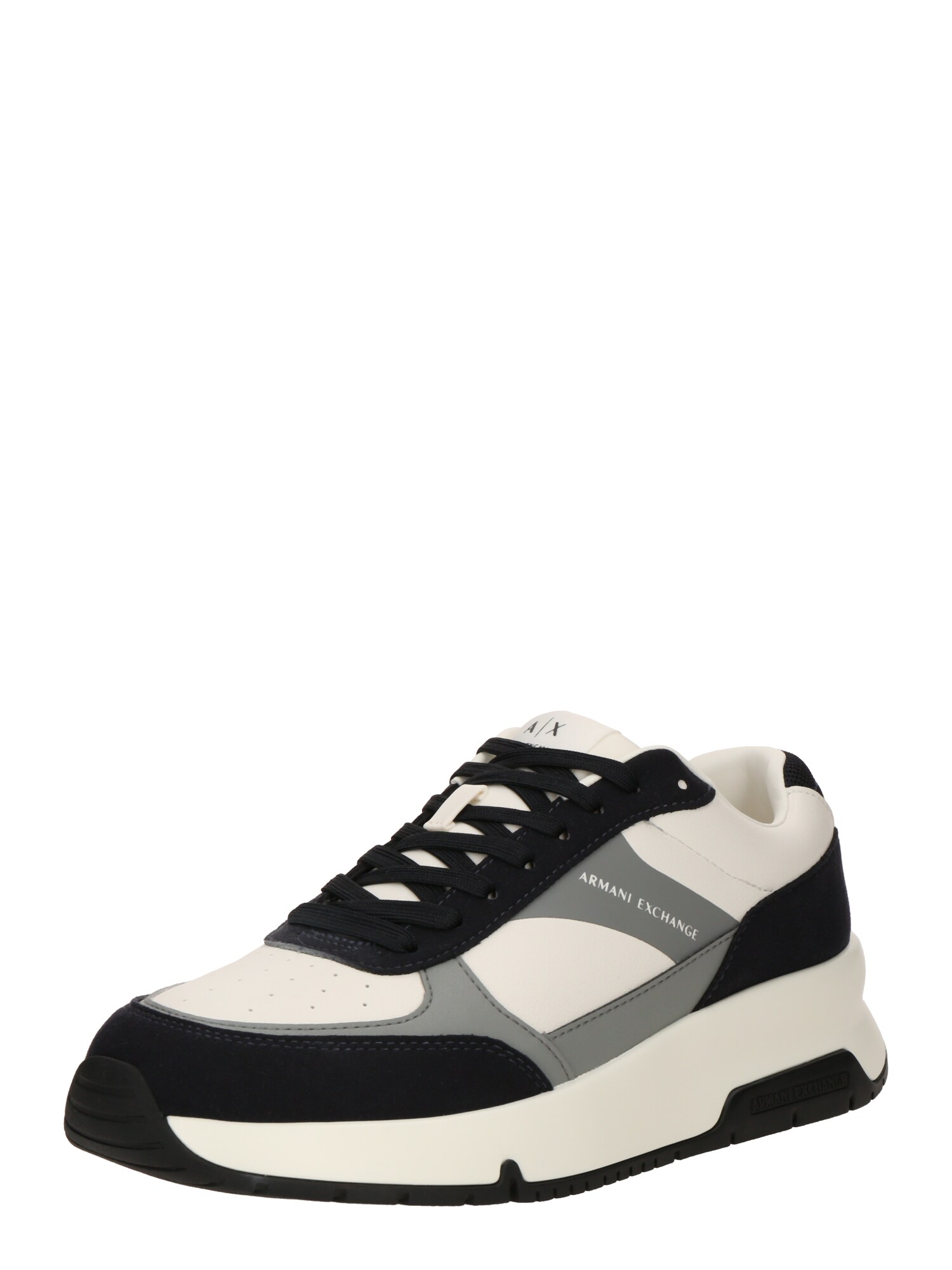 ARMANI EXCHANGE Sneaker low  gri / negru / alb murdar