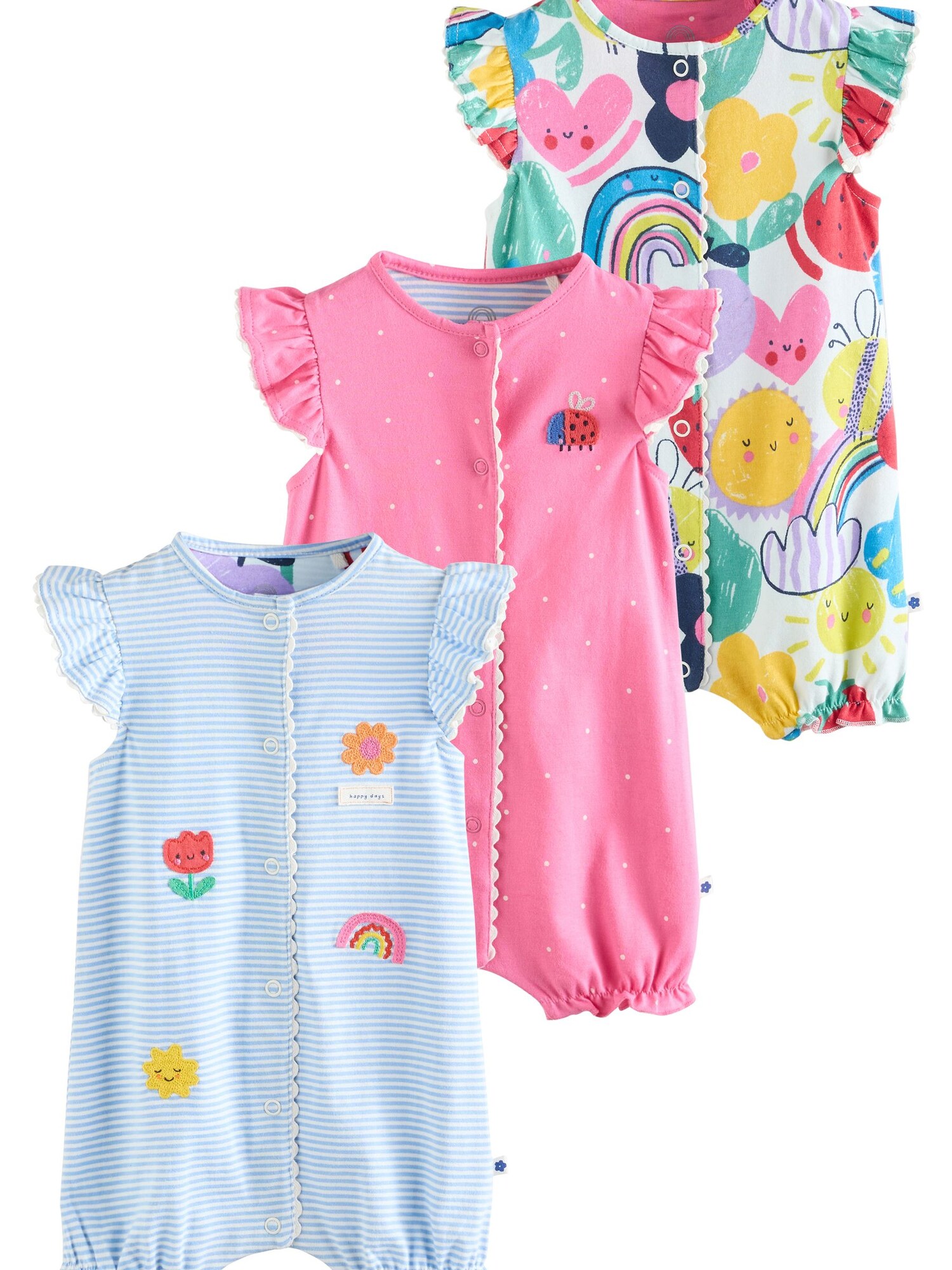 Next Salopetă/Body  albastru deschis / verde / lila / fucsia / alb