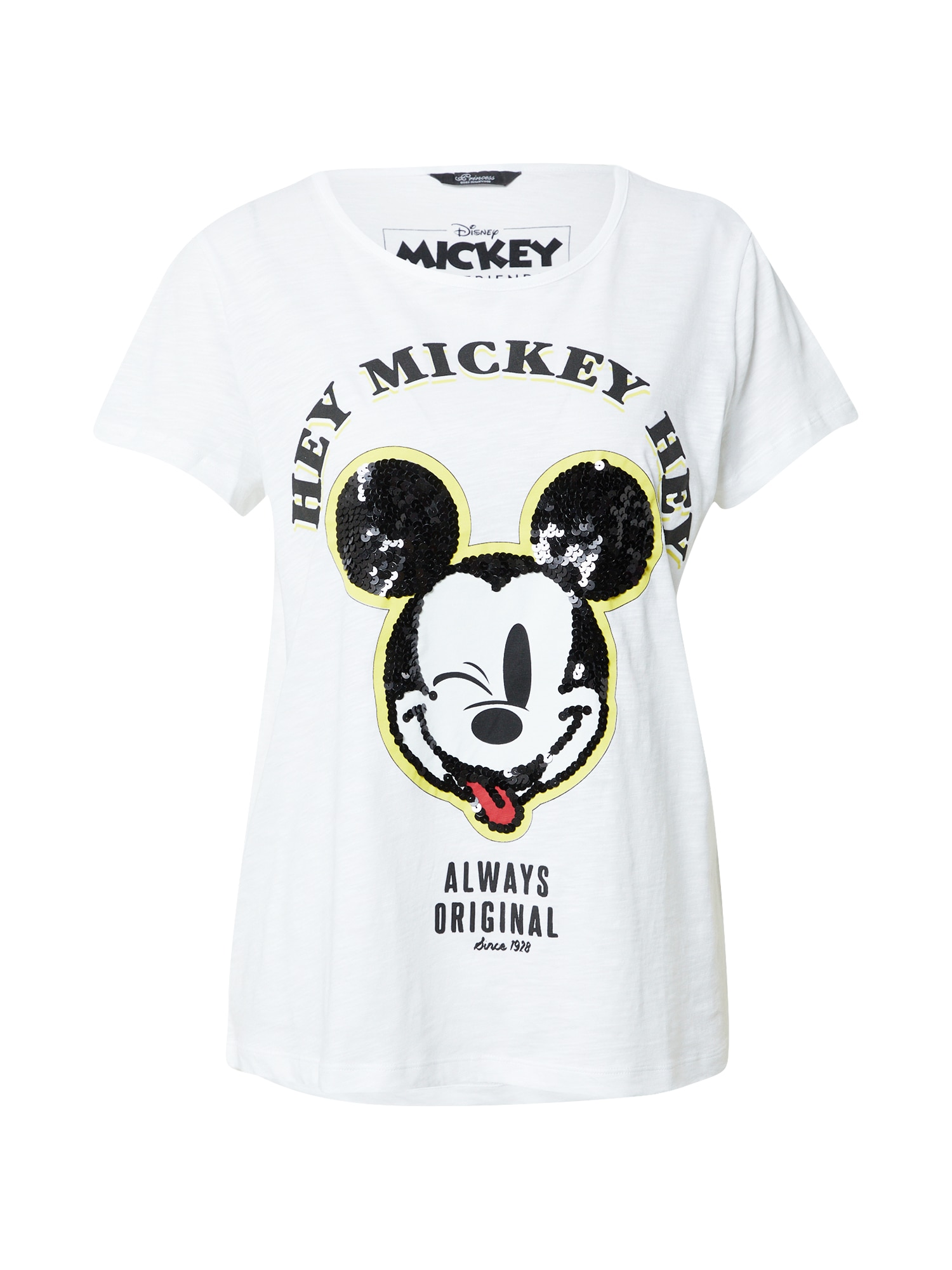 PRINCESS GOES HOLLYWOOD Marškinėliai 'Mickey Sequins' geltona / raudona / juoda / balta