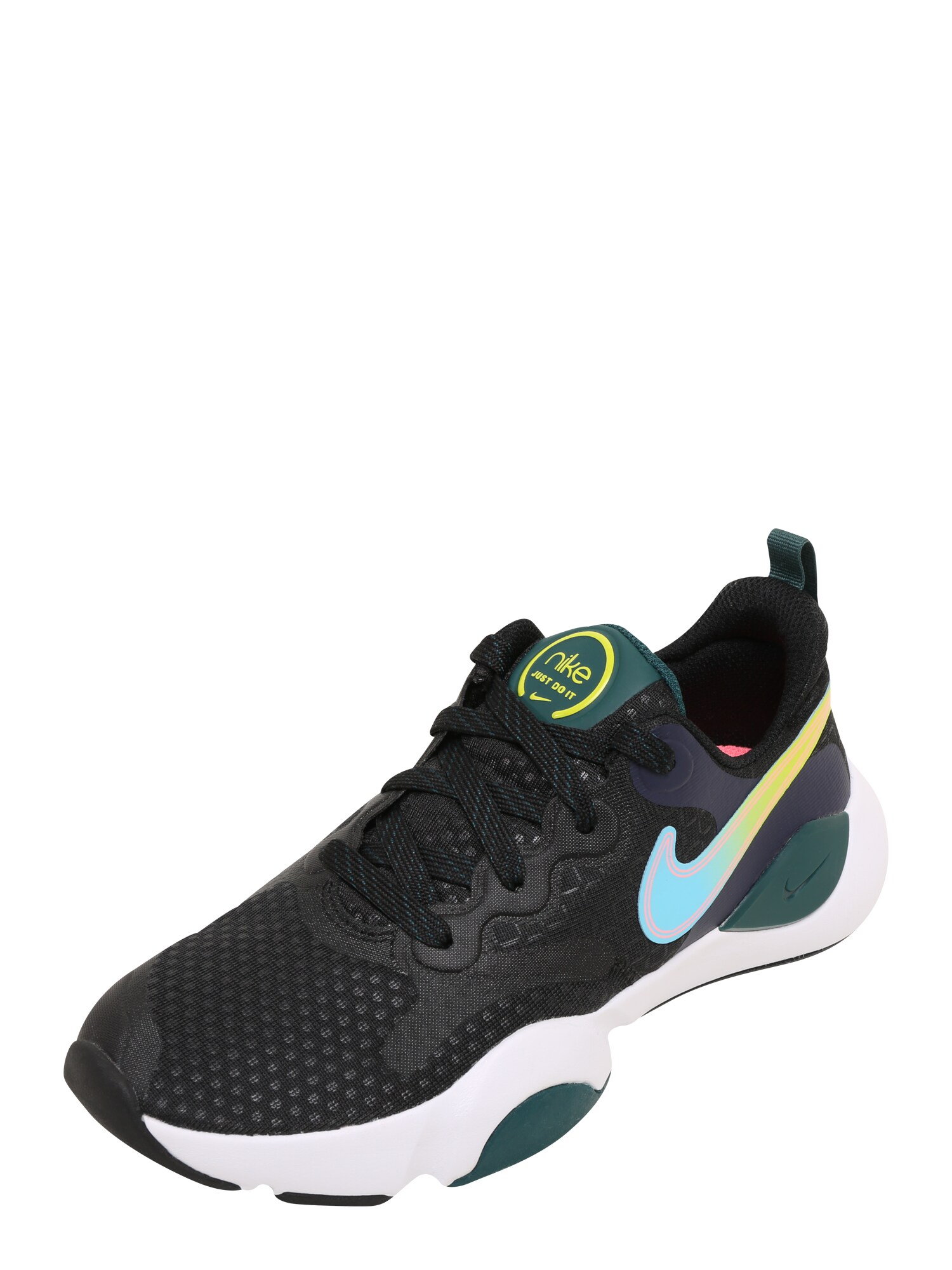 NIKE Sportiniai batai  juoda / šviesiai mėlyna / neoninė geltona / tamsiai žalia