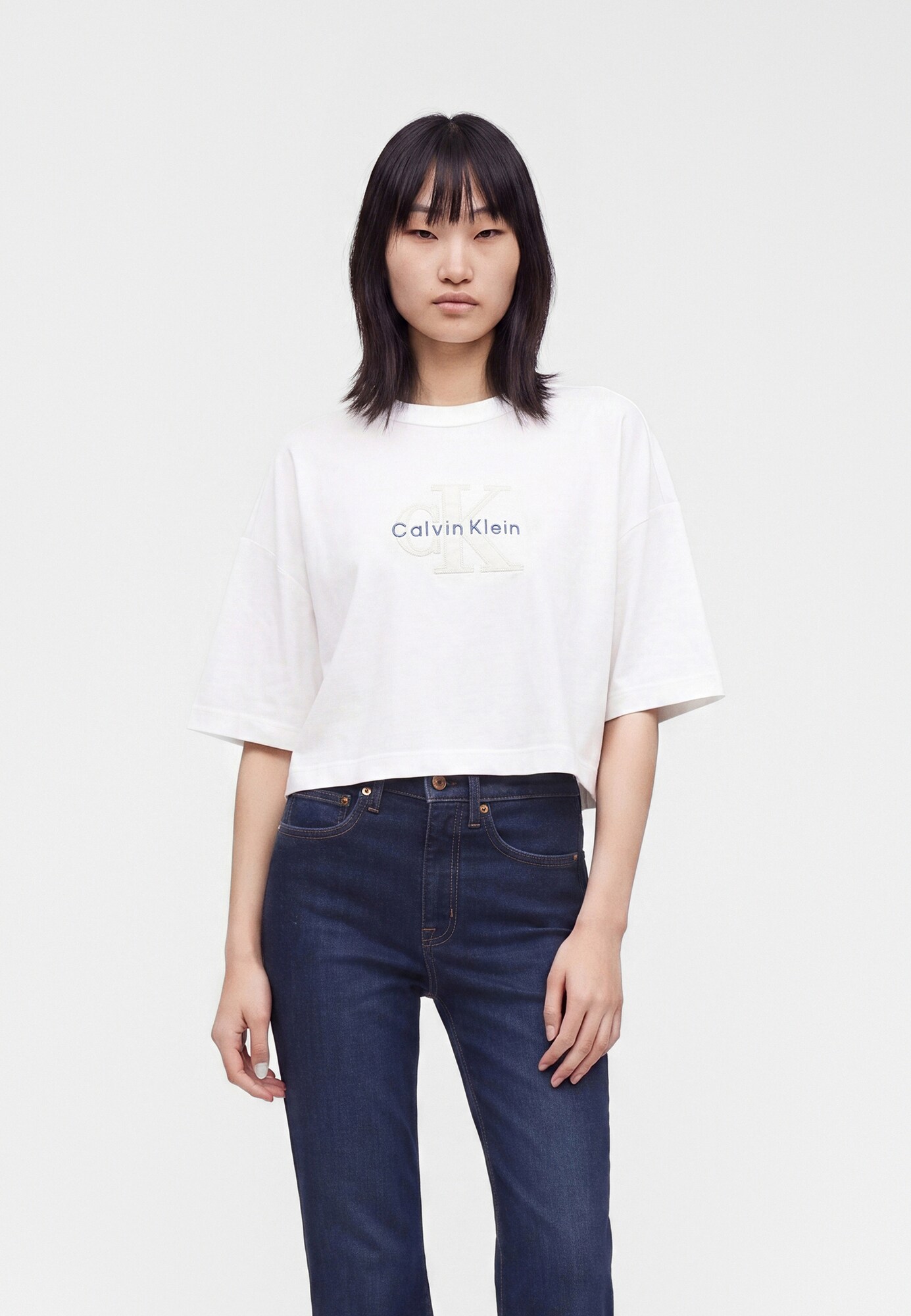 Calvin Klein Jeans Camiseta azul real / blanco / offwhite – imagen 2