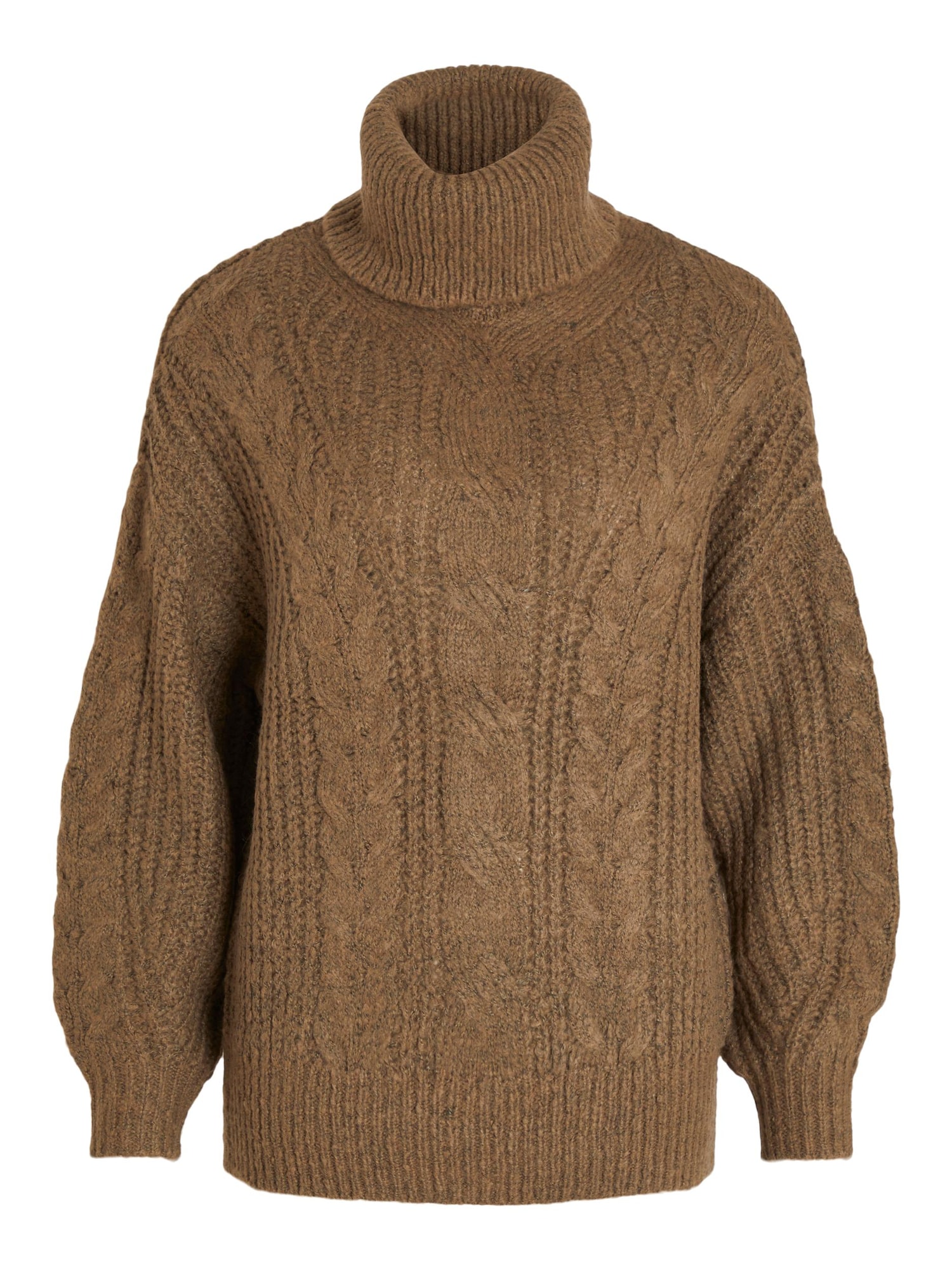 Жени > Дрехи > Пуловери и Трикотаж > Пуловери > Пуловери с поло яка VILA Пуловер Oversize ‘TRIPS’  кафяво