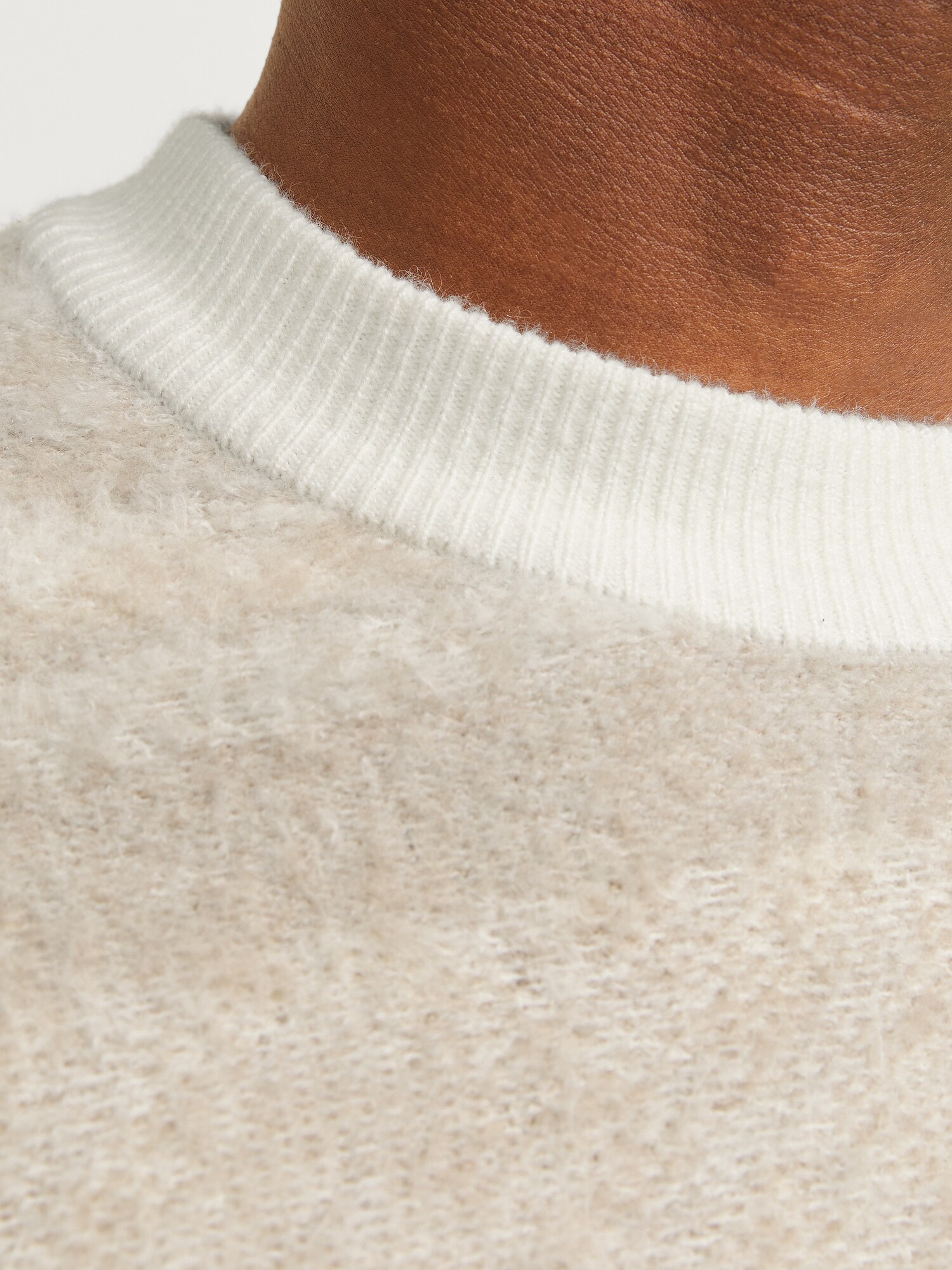 JACK & JONES Pulóver 'JORRidgewood'  bézs / fehér termék 2. képe