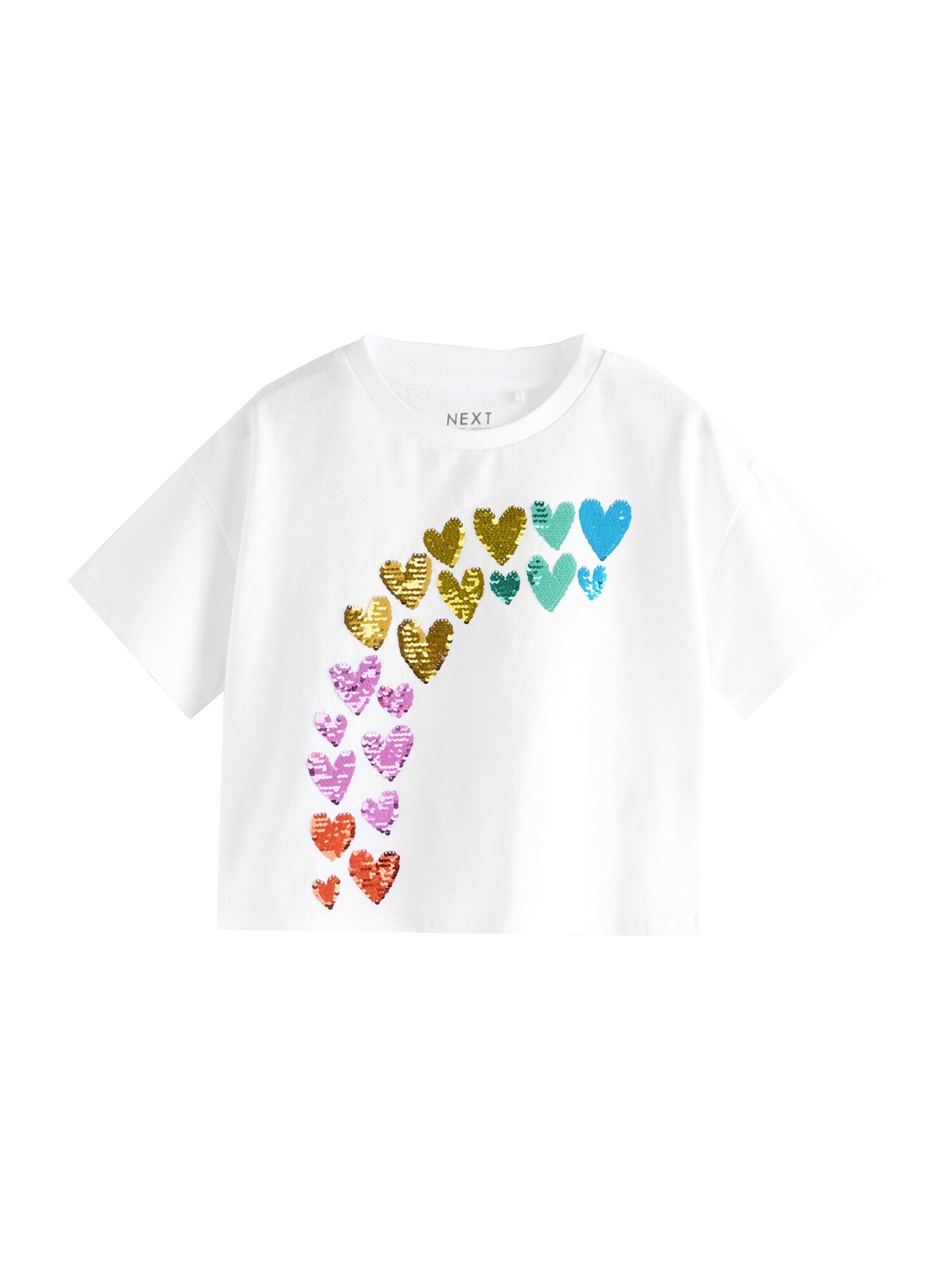Next Tricou  azur / auriu / roz eozină / alb