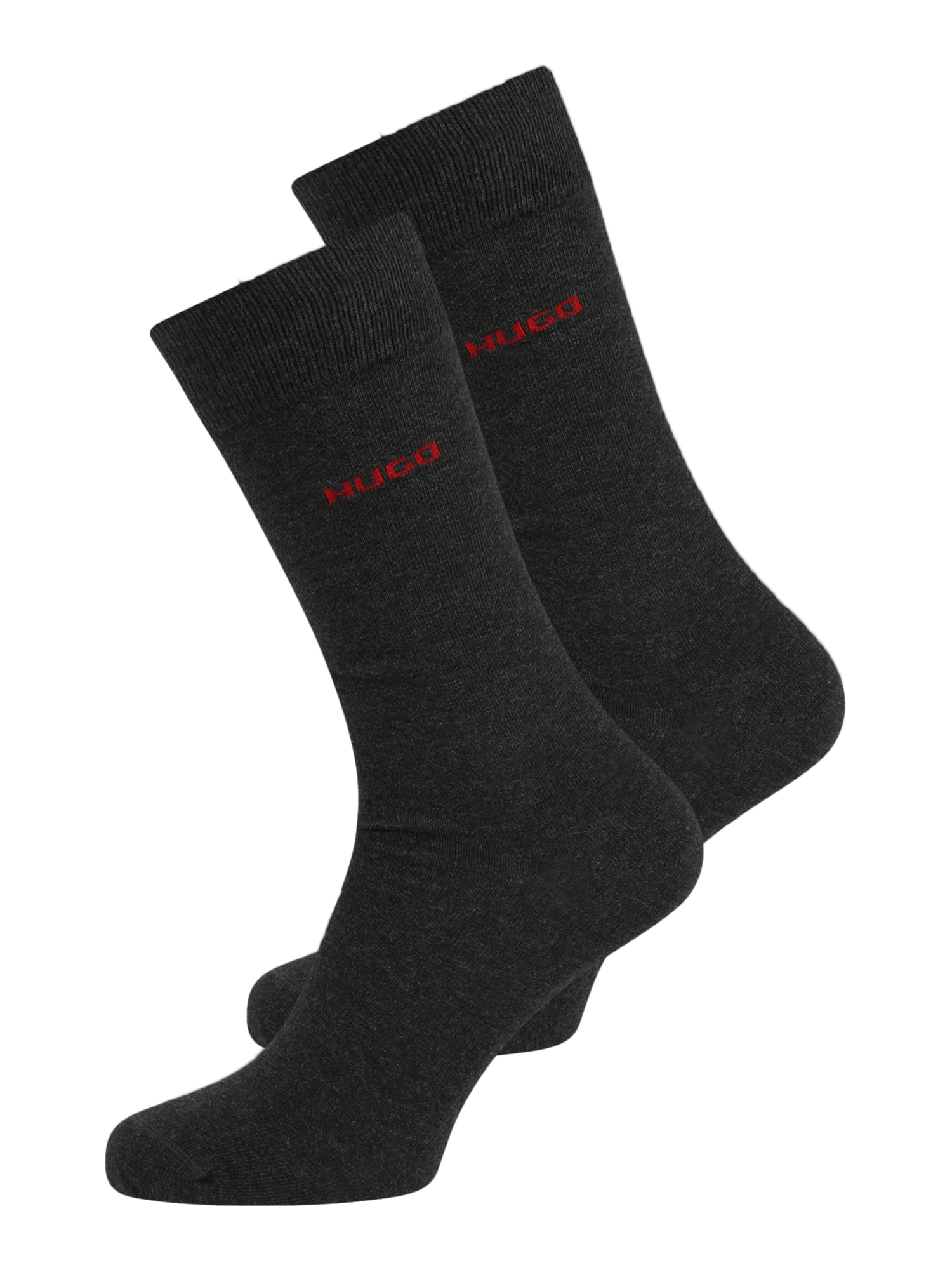 HUGO Къси чорапи  тъмносиво / червено