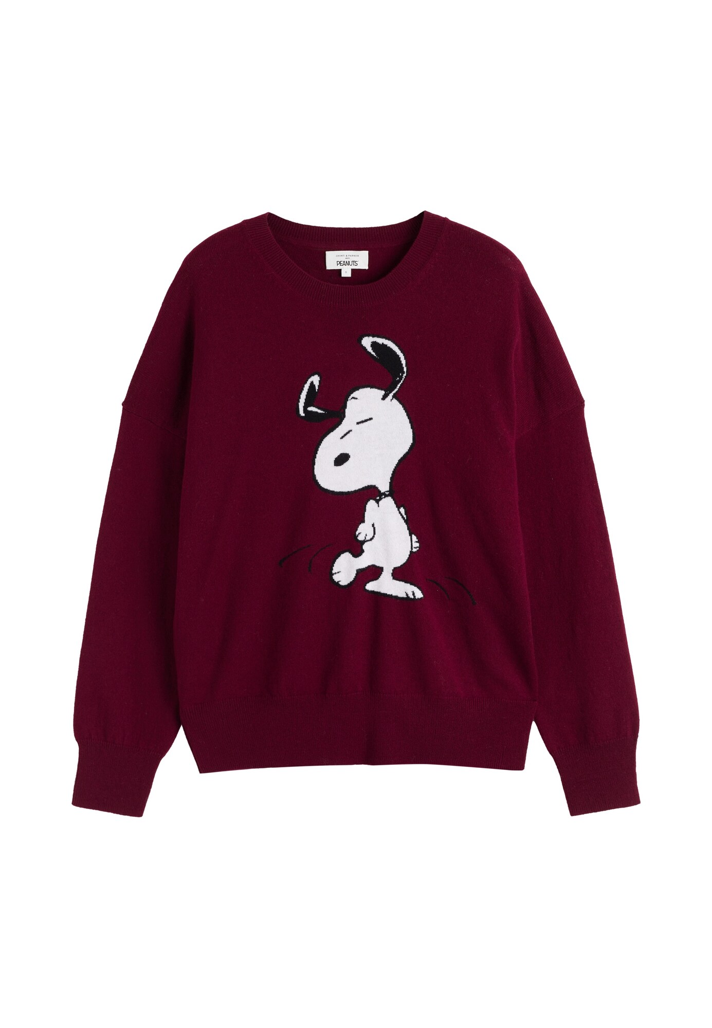 Chinti & Parker Jersey 'Dancing Snoopy' burdeos / negro / blanco