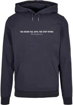 Merchcode Sweatshirt ‘Never Give Up’ Marine / Wit