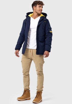 INDICODE JEANS Tussenparka ‘Ocala’ Blauw / Geel