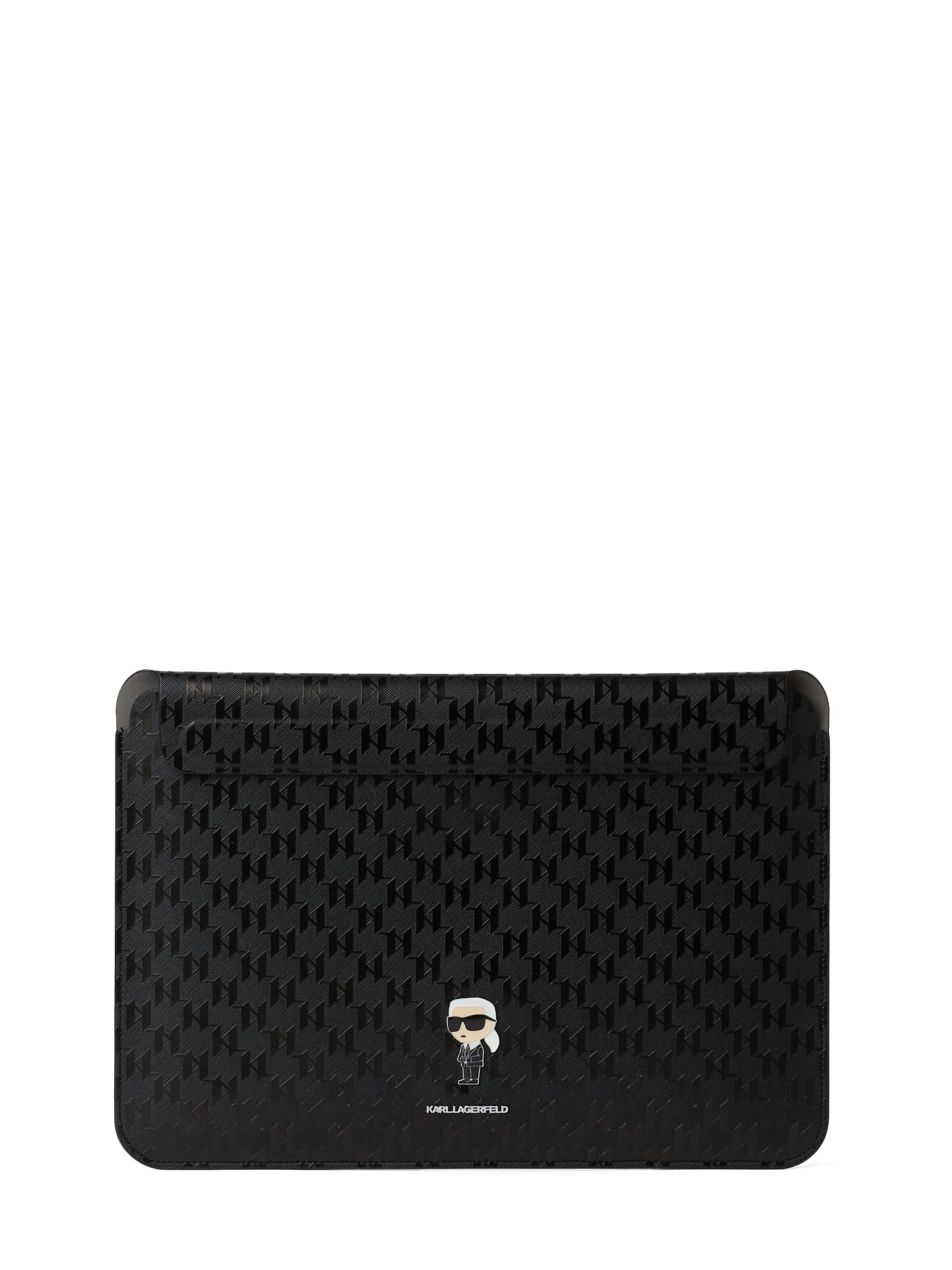 Karl Lagerfeld Чанта за лаптоп  черно / мръсно бяло