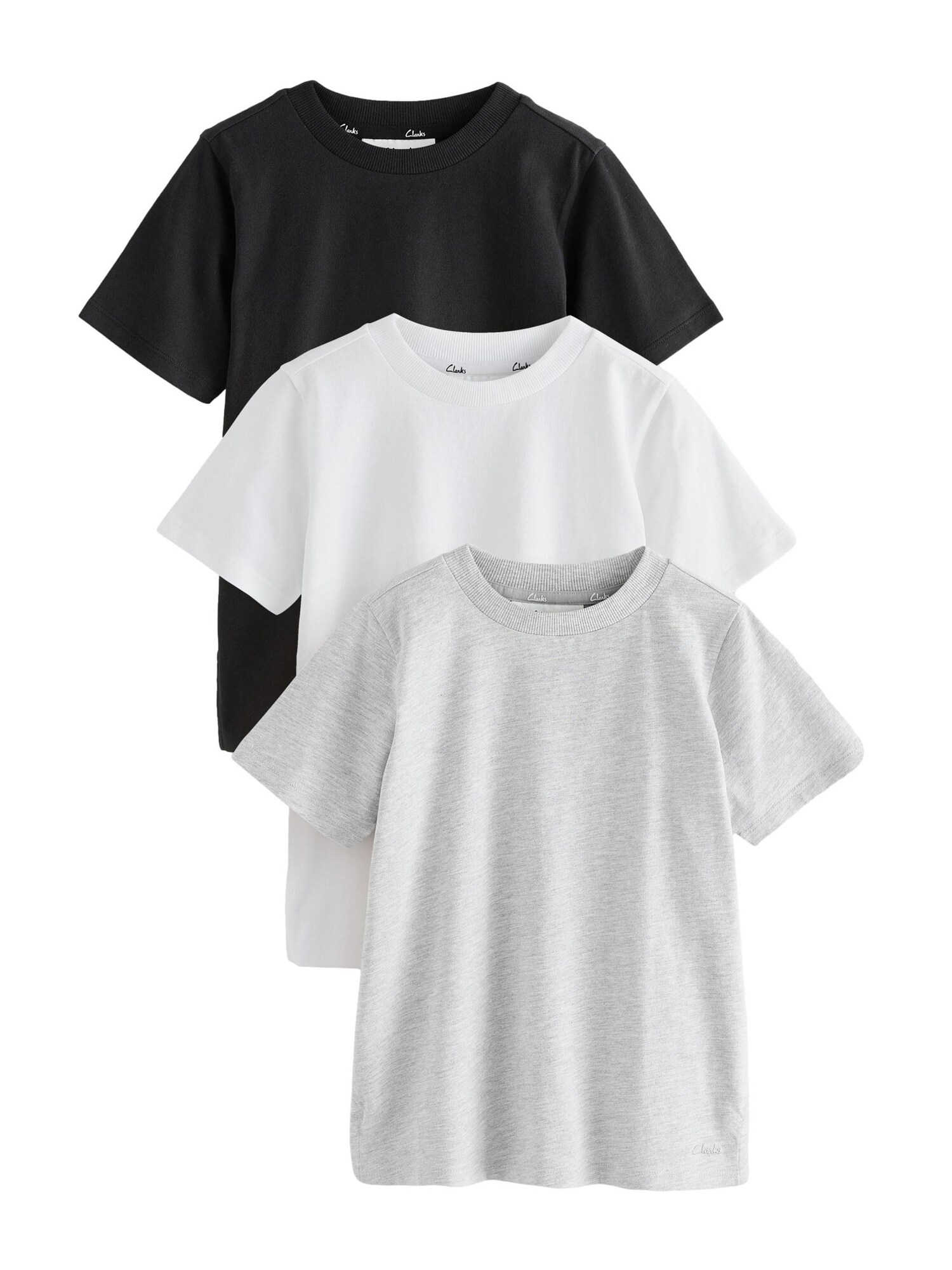 CLARKS Tricou gri deschis / negru / alb