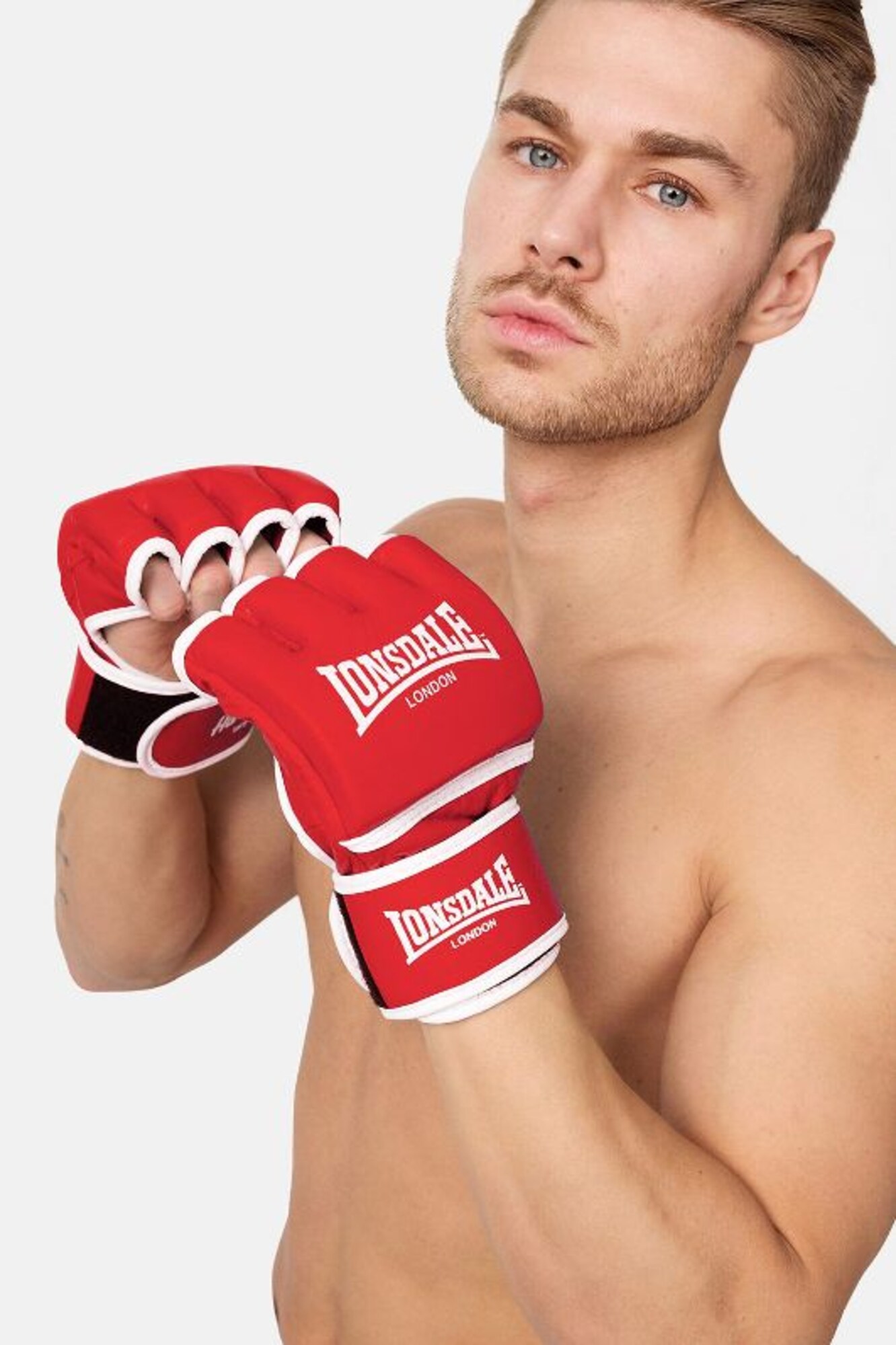LONSDALE Sportkesztyűk 'Harlton'  piros / fehér termék 2. képe