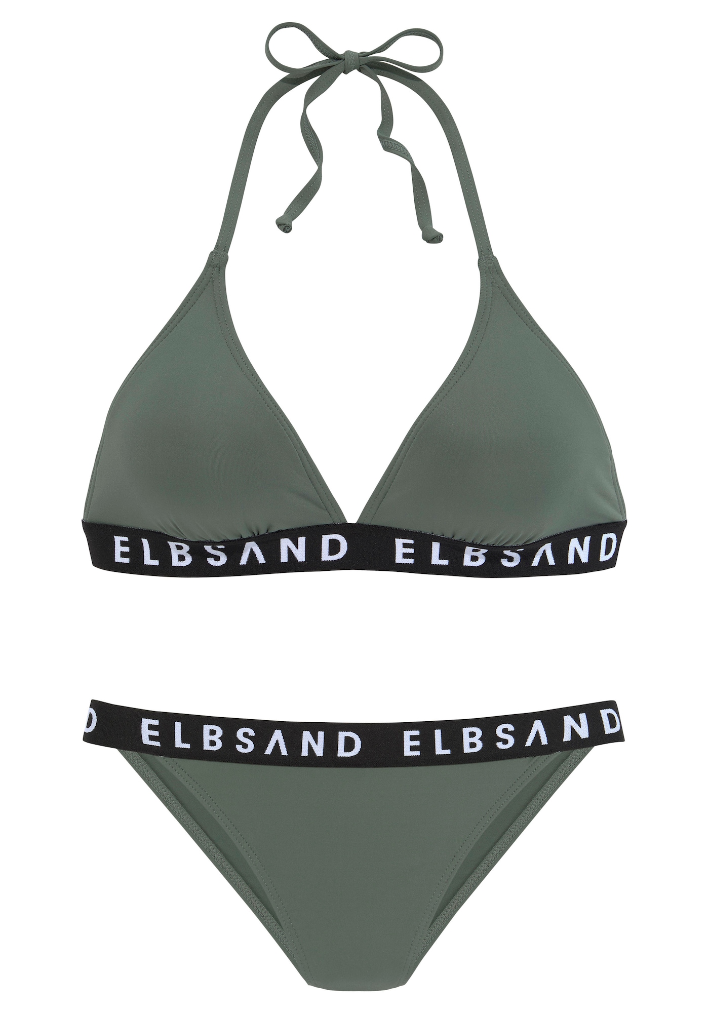 Elbsand Bikinis rusvai žalia / juoda / balta
