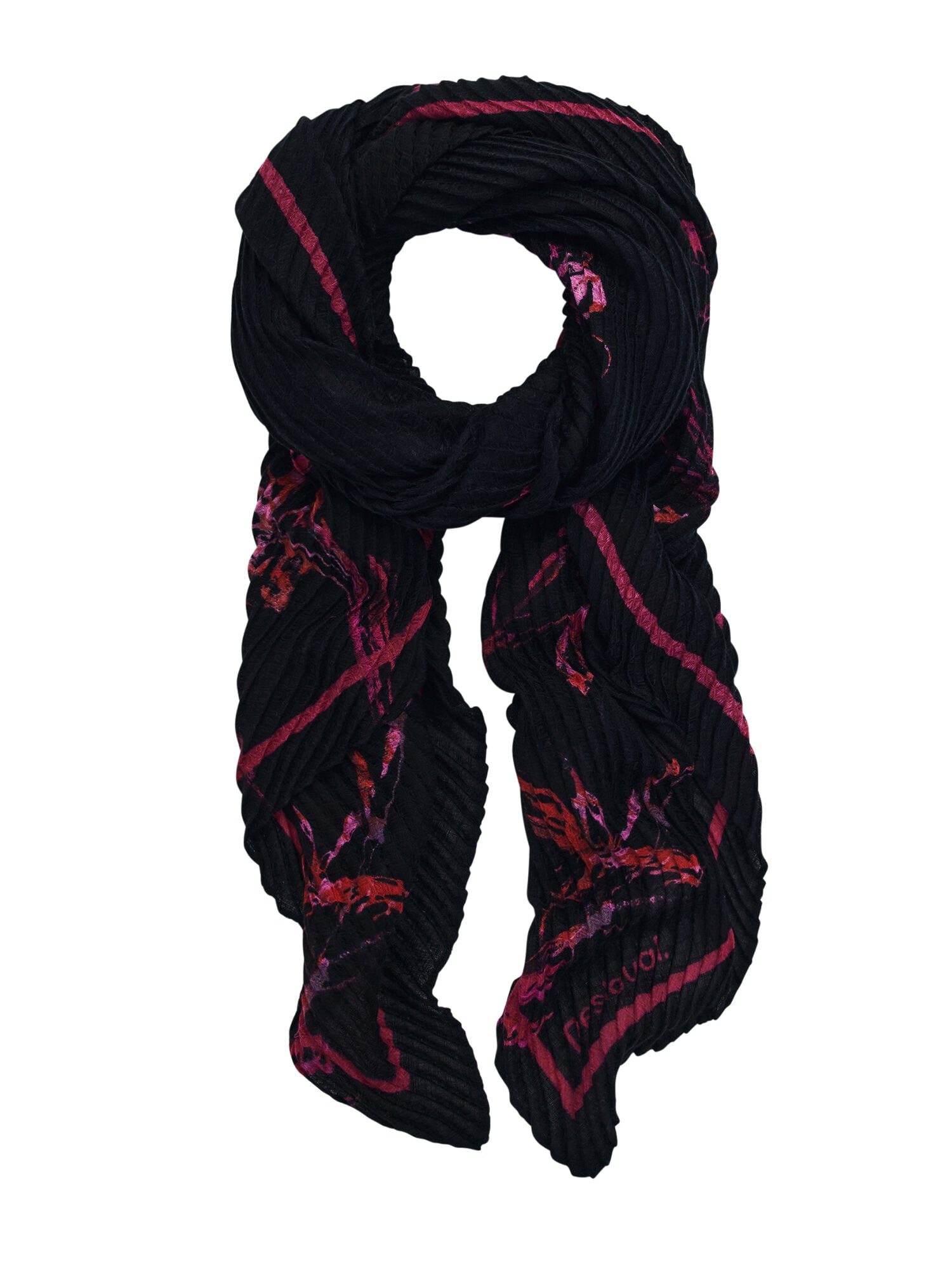 Desigual Fular  mov orhidee / mov zmeură / negru