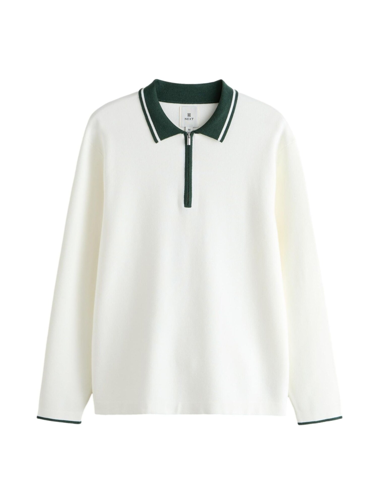 Next Pulover  verde închis / alb