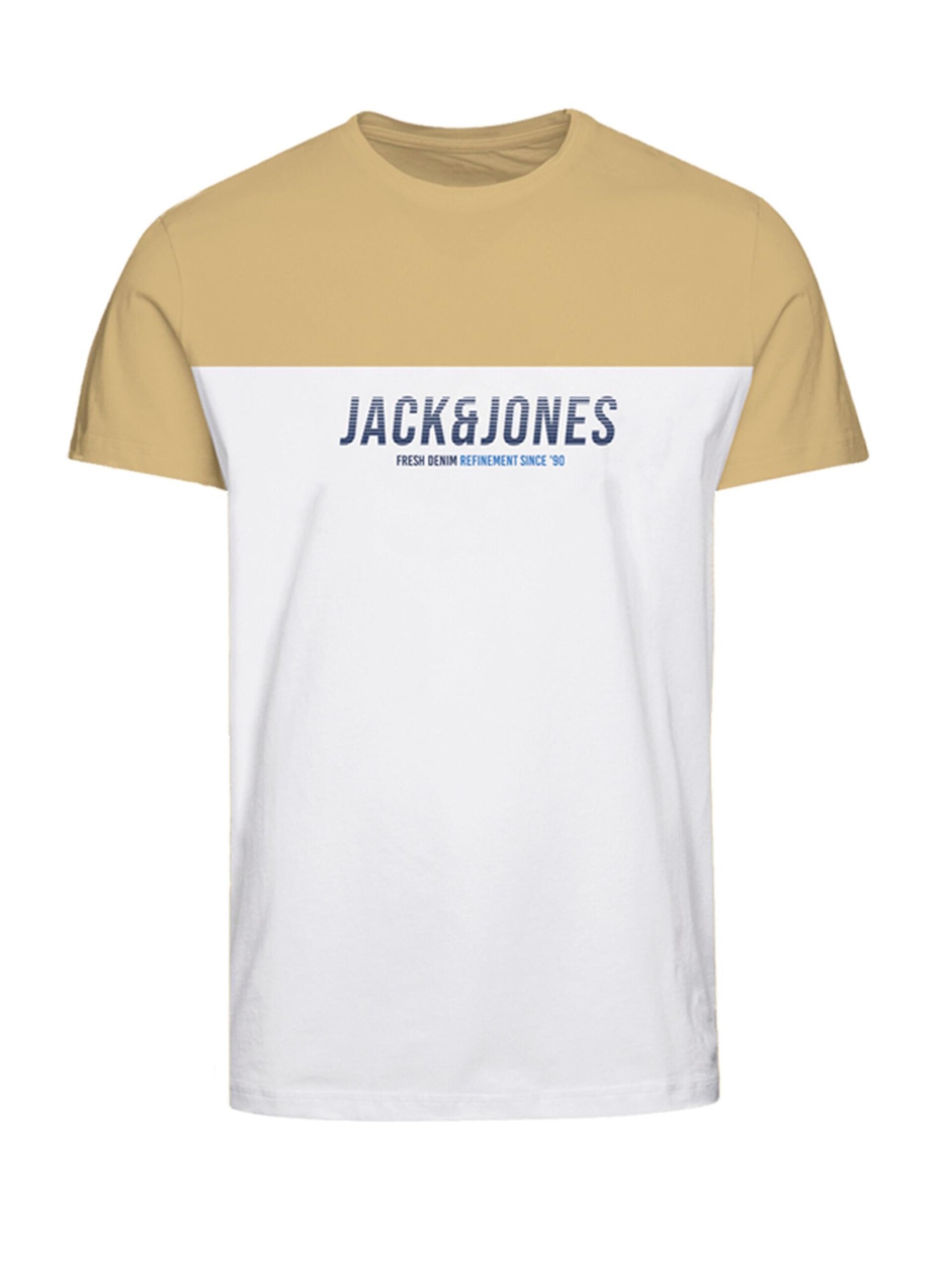 JACK & JONES T-shirt 'Dan Blocking' marinblå / royalblå / honung herr
