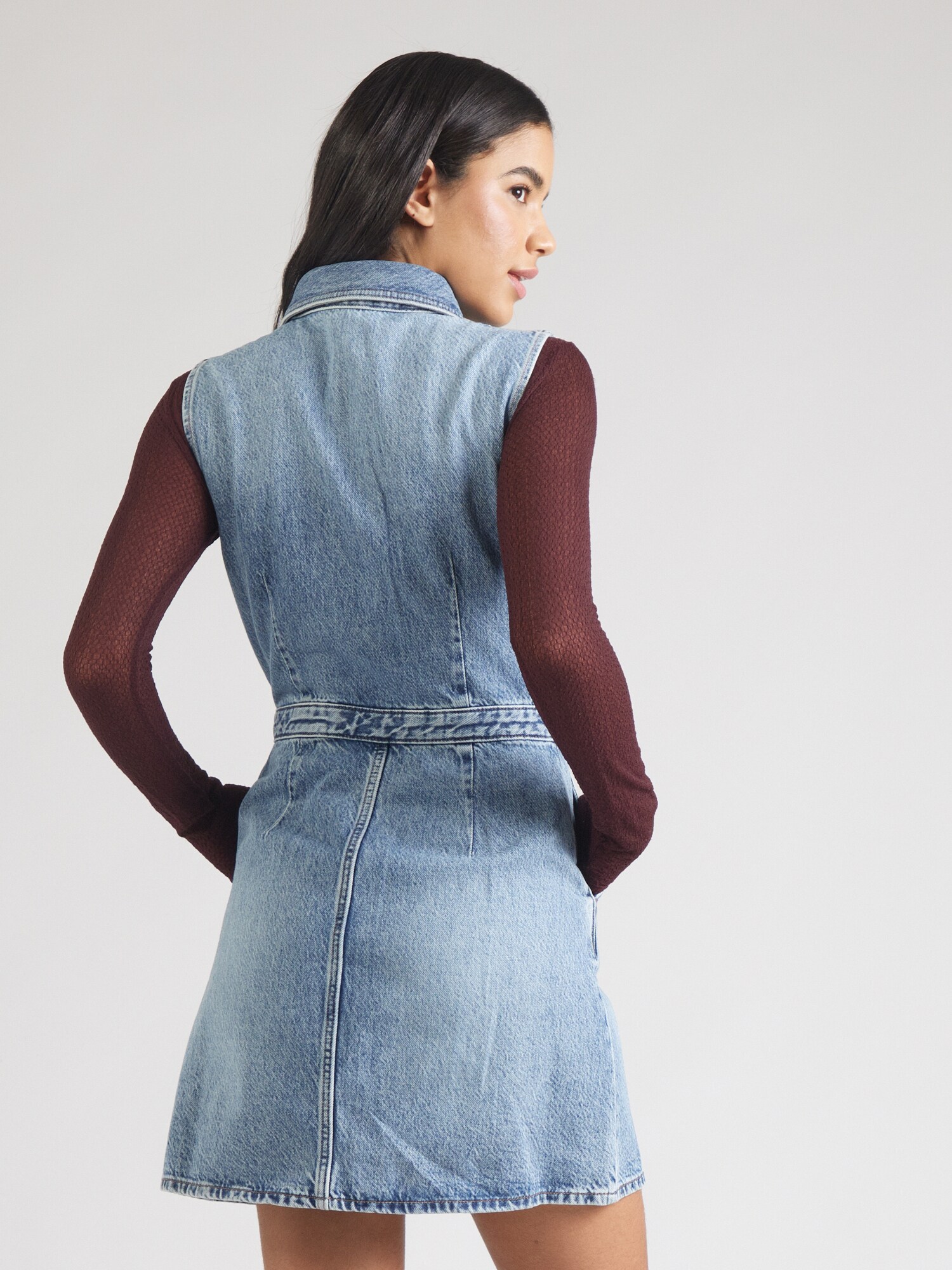 Calvin Klein Jeans Košeľové šaty modrá denim (obrázok 6)