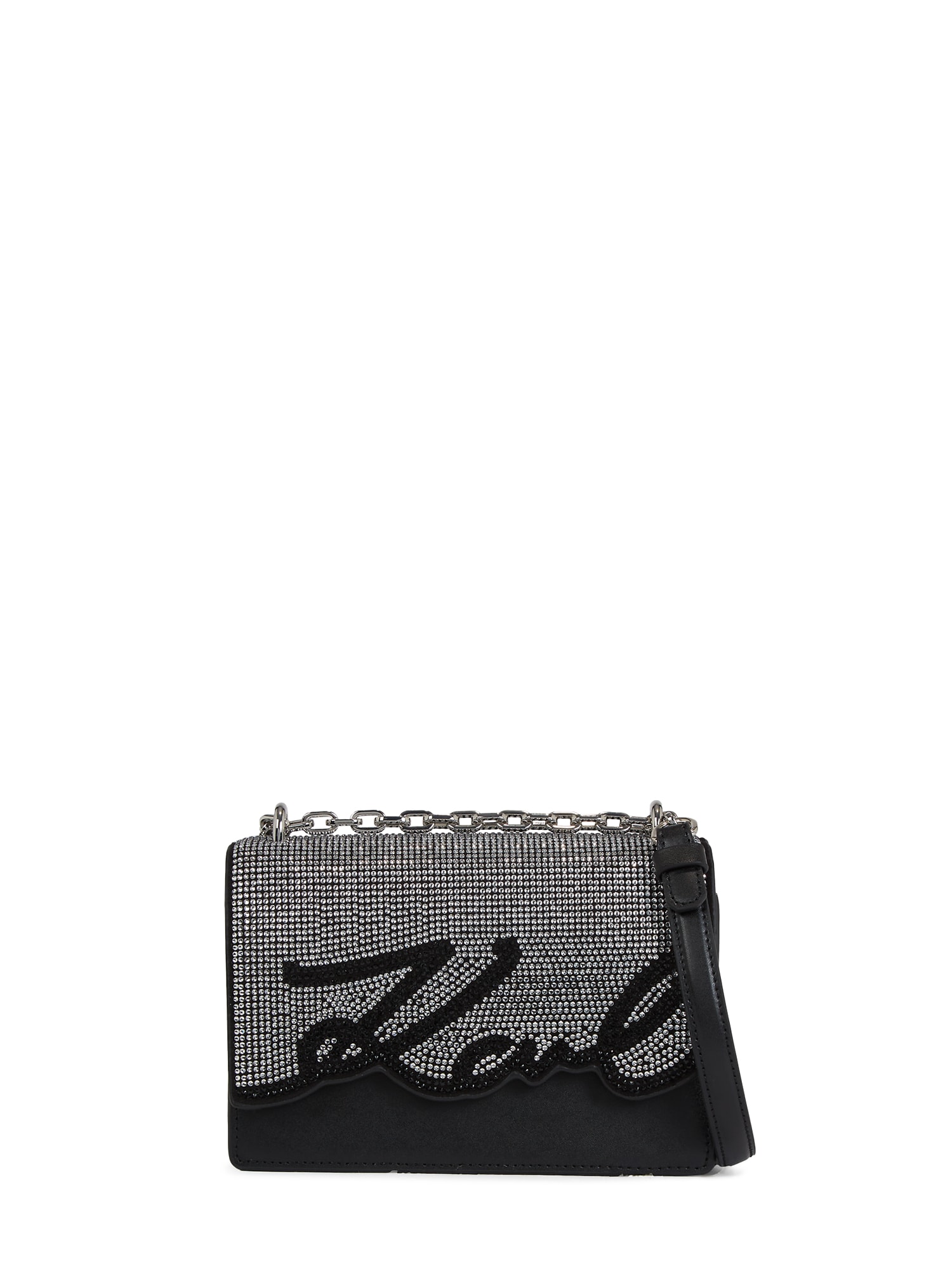 Karl Lagerfeld Чанта с презрамки  черно / сребърно