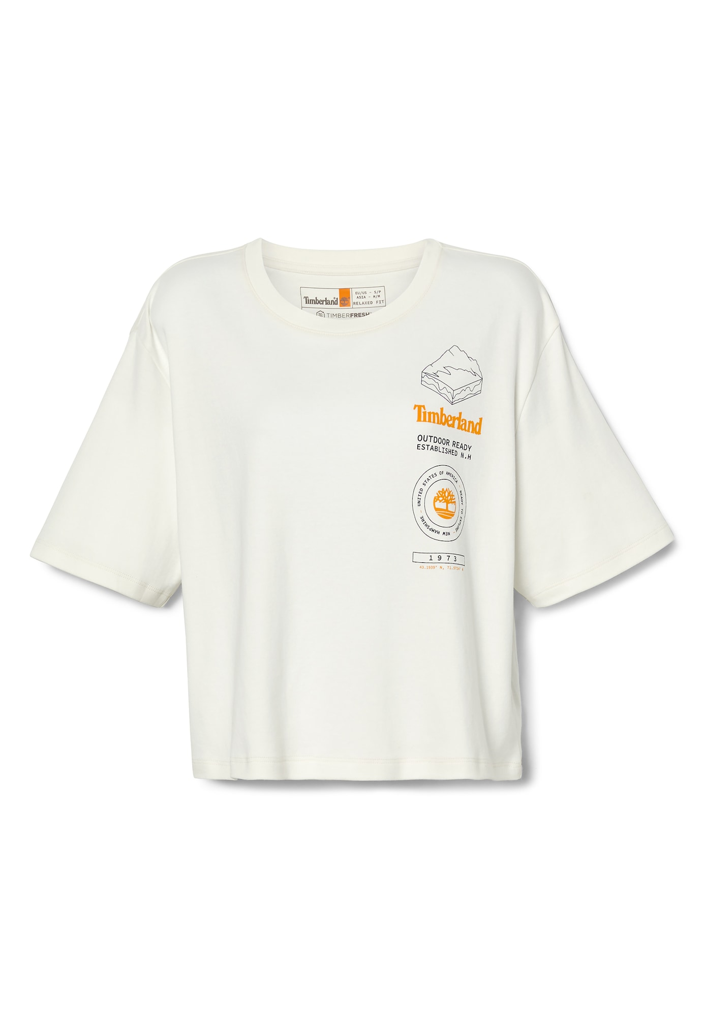 TIMBERLAND Тениска  оранжево / черно / естествено бяло