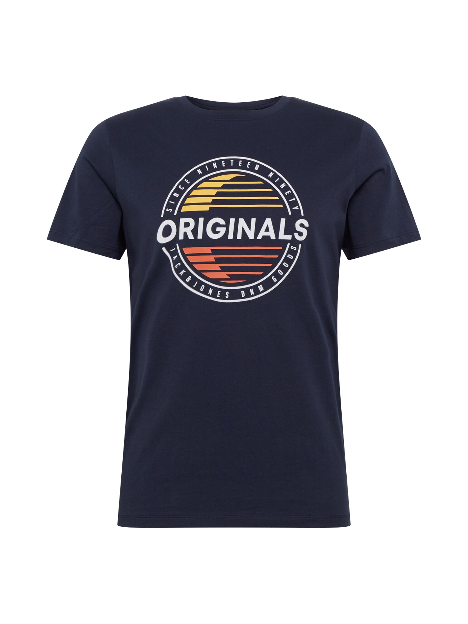 JACK & JONES Marškinėliai  tamsiai mėlyna / balta / oranžinė / geltona