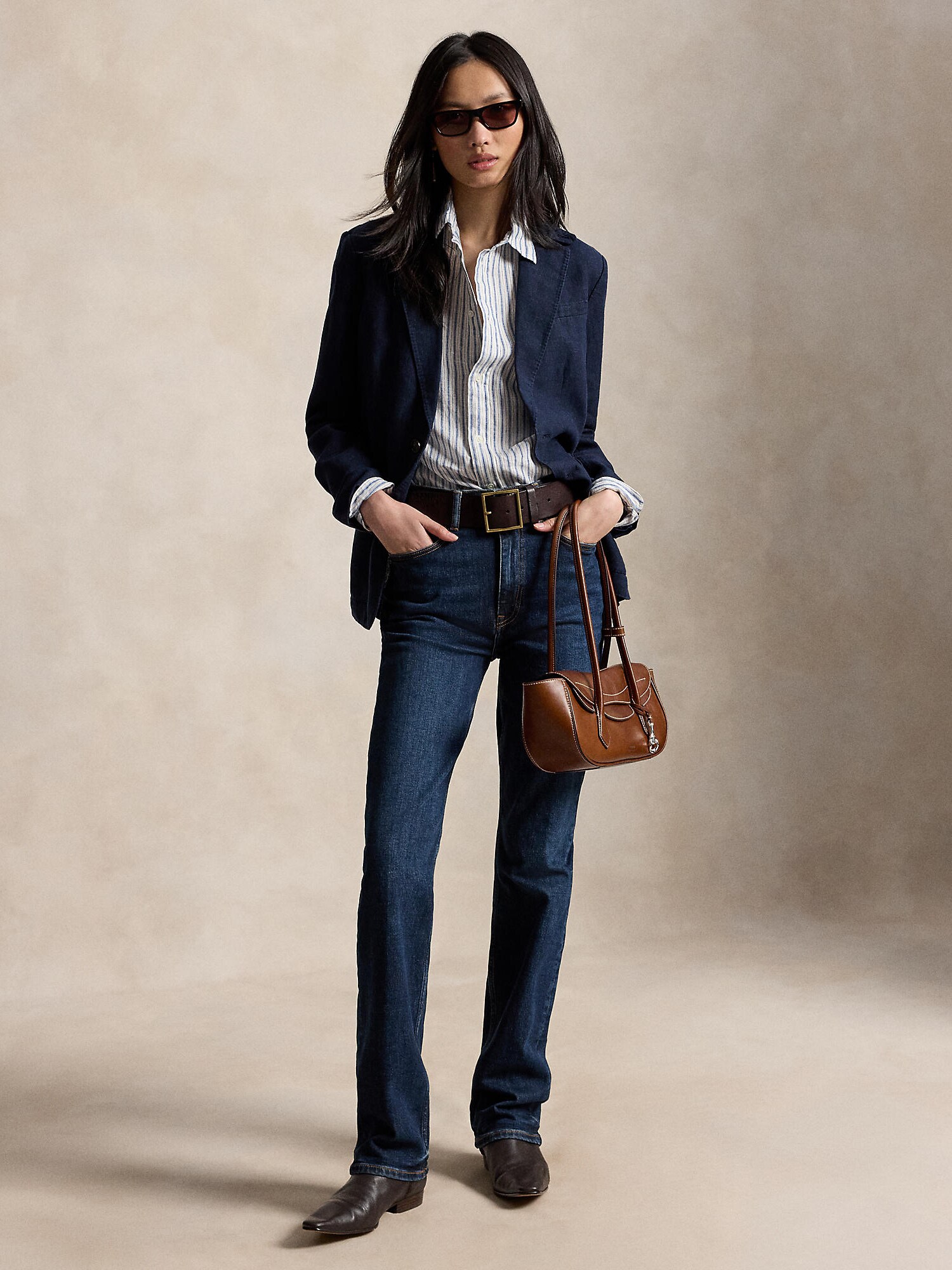 Polo Ralph Lauren Blusa azul oscuro / blanco – imagen 8