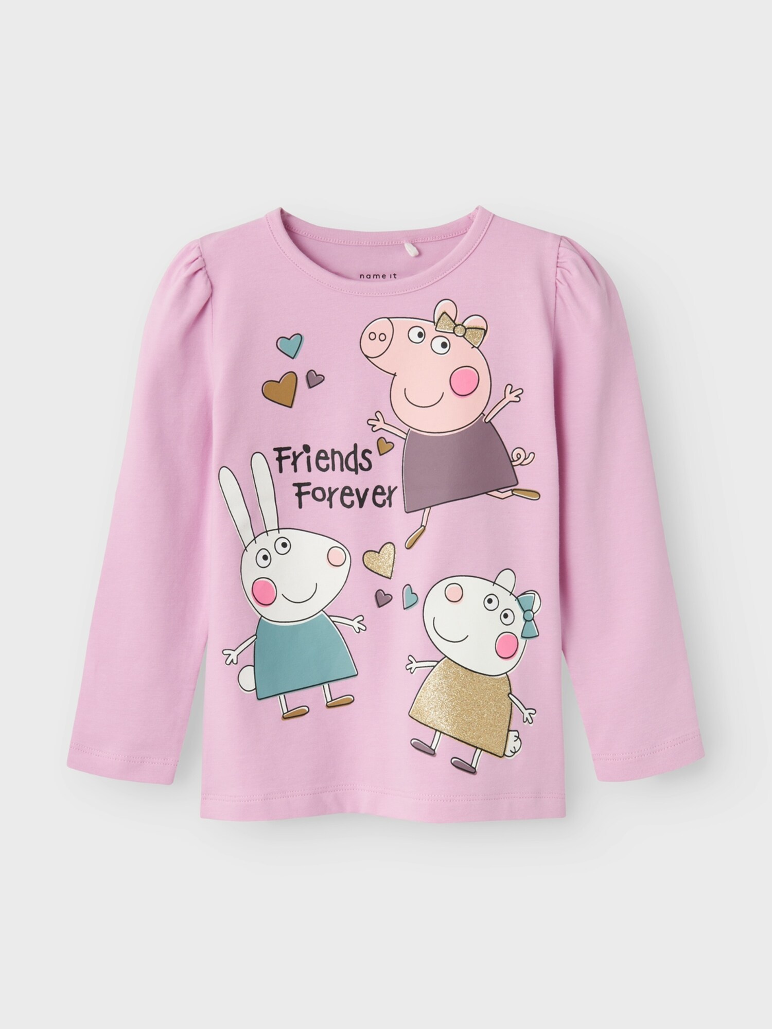 NAME IT Tričko 'NMFAMANDA PEPPAPIG'  zlatá / ružová / čierna / biela