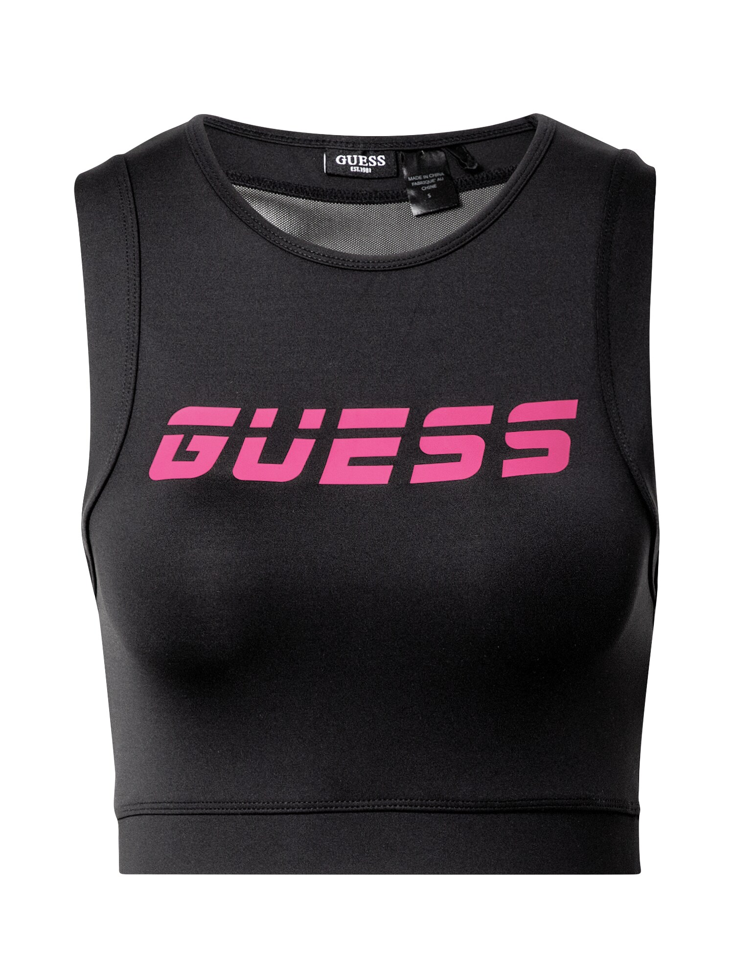 GUESS Sportiniai marškinėliai be rankovių  juoda / rožinė