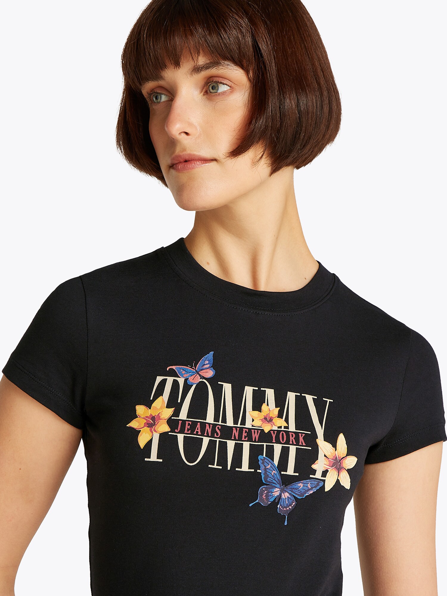 Tommy Jeans Tričko béžová / modrá / červená / čierna (obrázok 6)