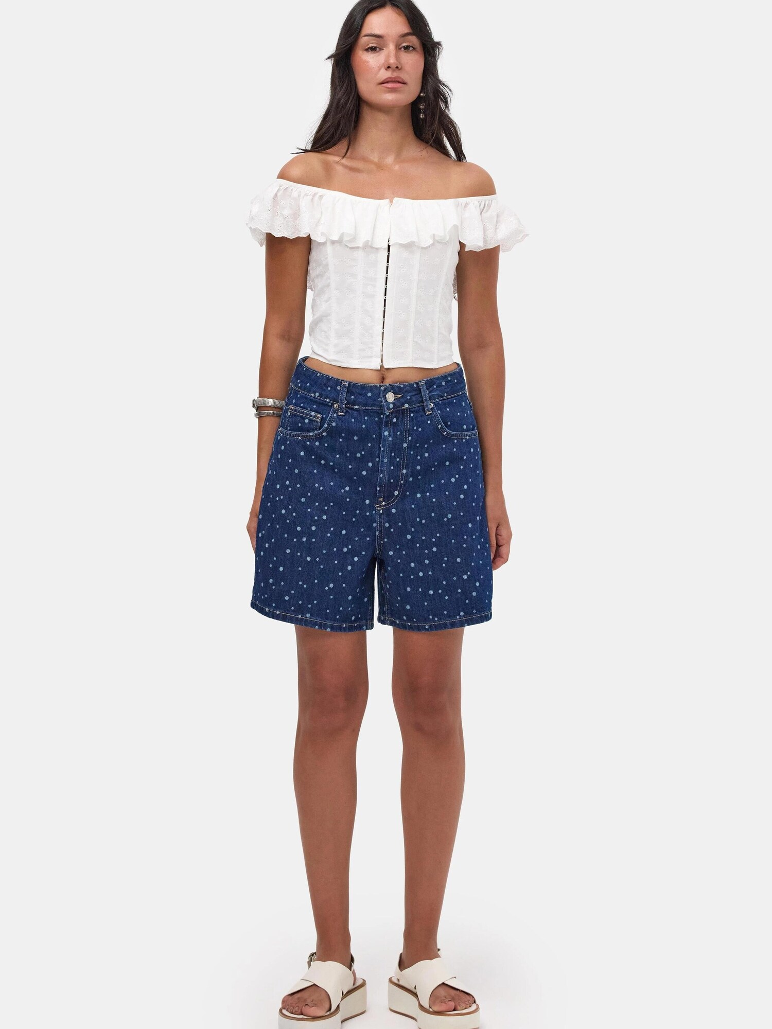 It's Basic Its Basic Jeans Polka Mini Denim Short