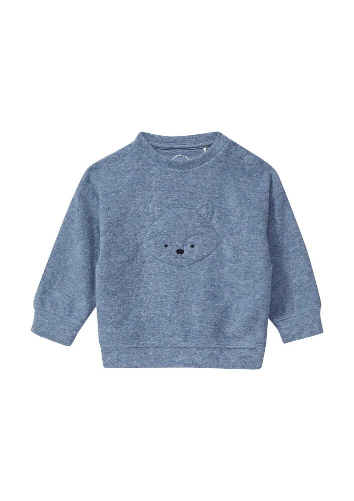 s.Oliver Sweatshirt Jungen Größe 74 blaumeliert / schwarz