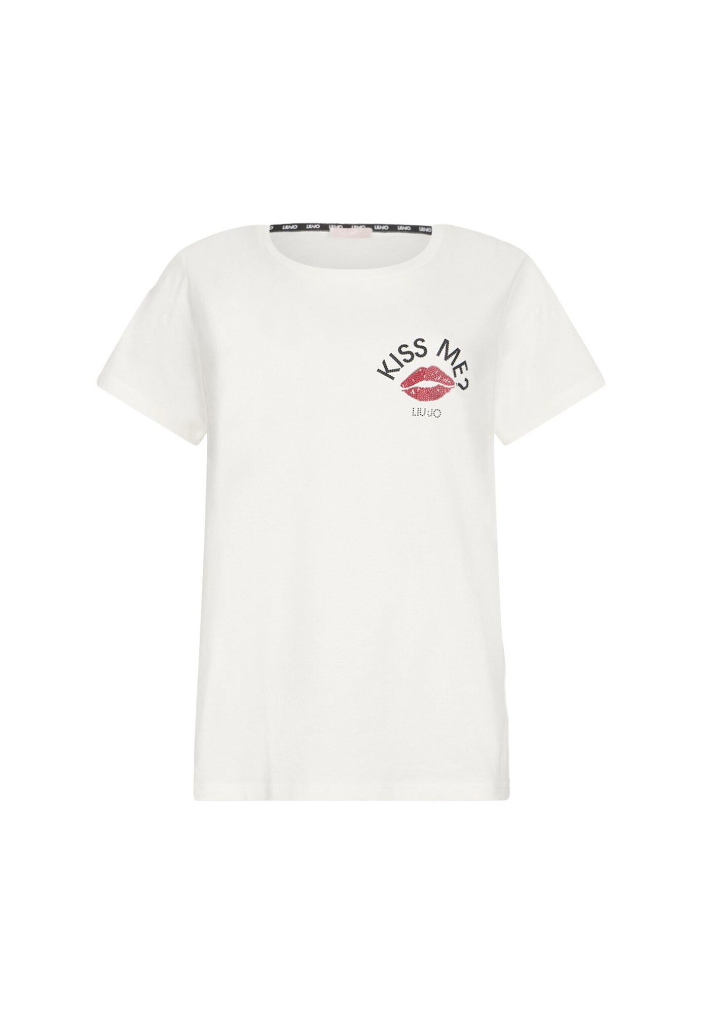 Liu Jo Tricou  roșu rodie / negru / argintiu / alb