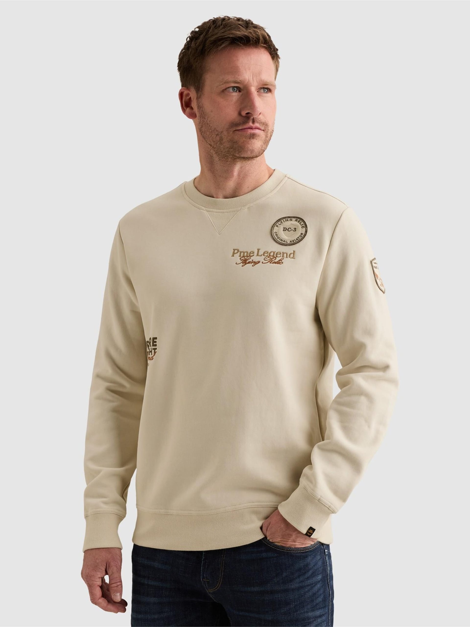 PME Legend Sweatshirt 'Sweatshirt with garment-dye wash and artworks' herr