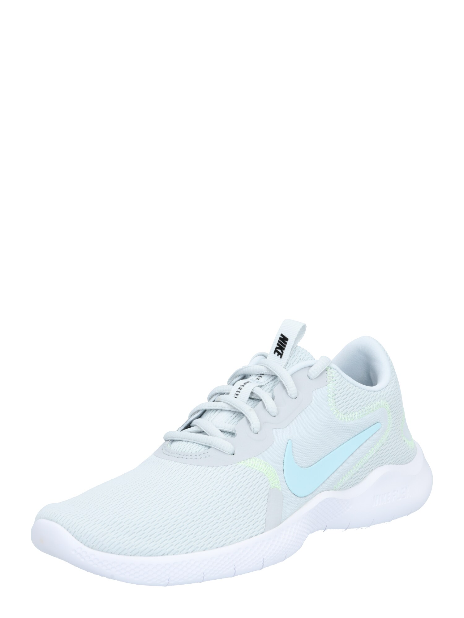 NIKE Bėgimo batai 'Flex Experience Run'  pilka / neoninė geltona / šviesiai mėlyna
