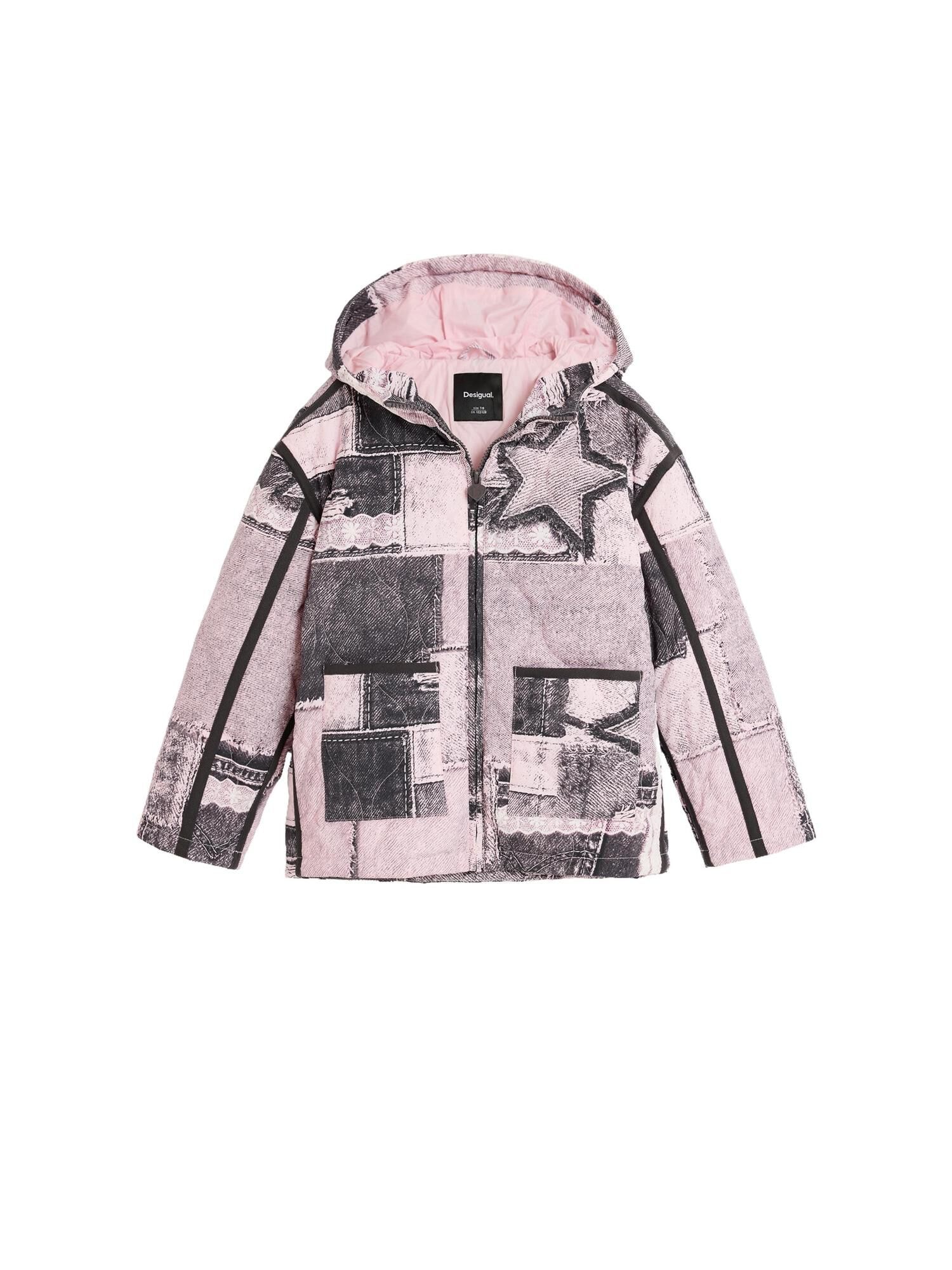 Desigual Geacă de iarnă roz / negru