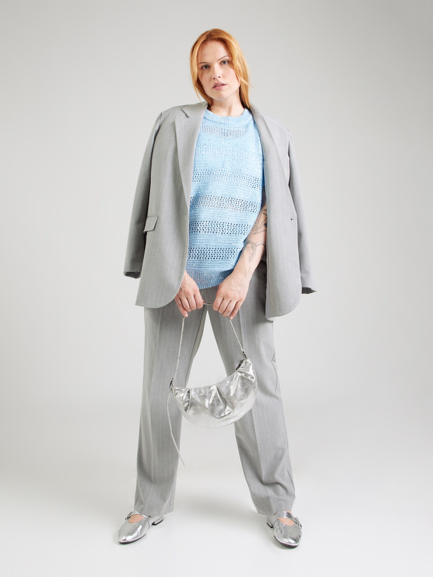 Vero Moda Curve Sveter 'VMCLEILANI' svetlomodrá (obrázok 4)