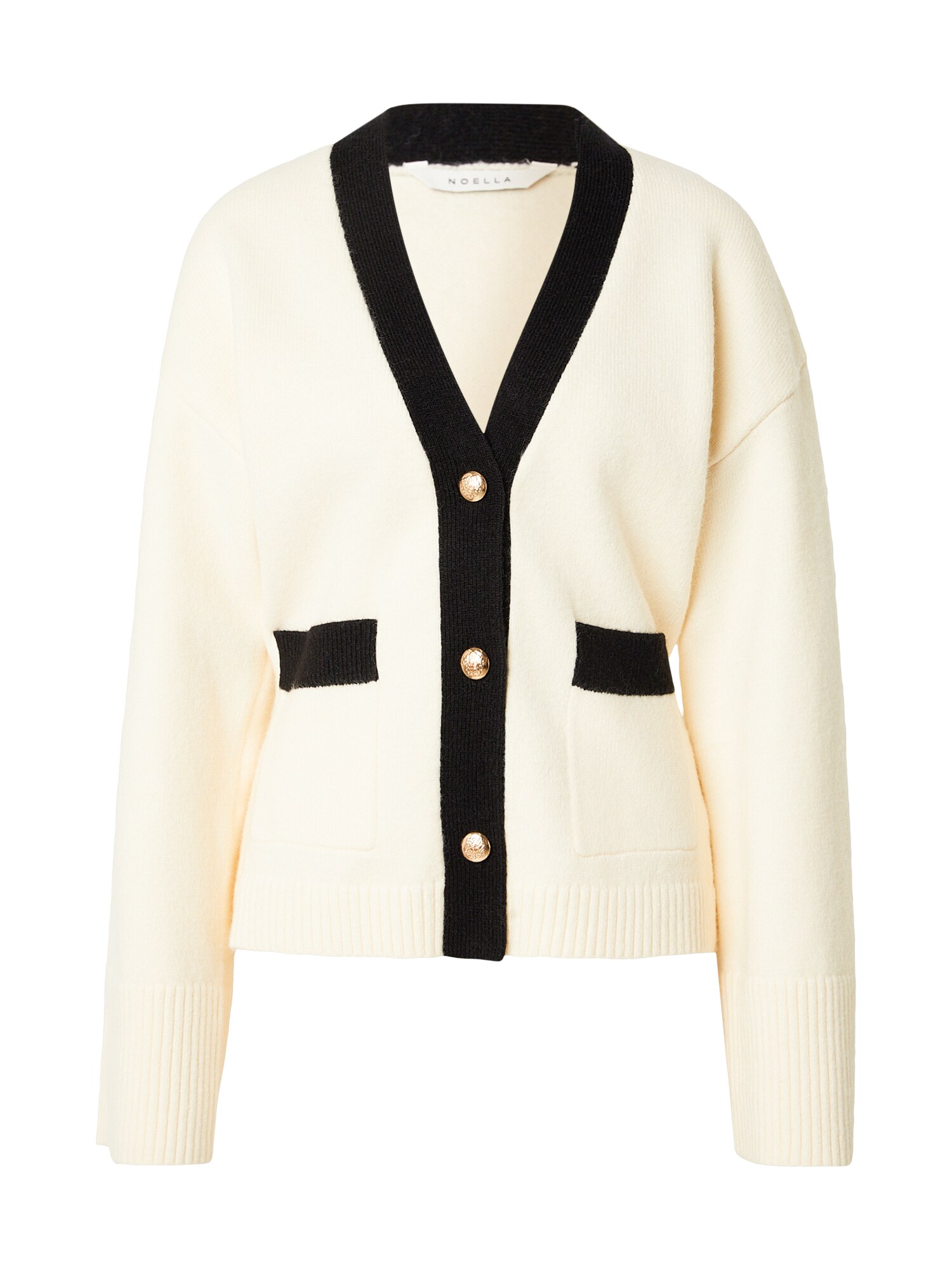 Noella Geacă tricotată Lenyxette  negru / alb lână