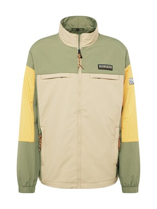 Napapijri Tussenjas ‘BOYD’ Beige / Geel / Lichtgroen / Zwart